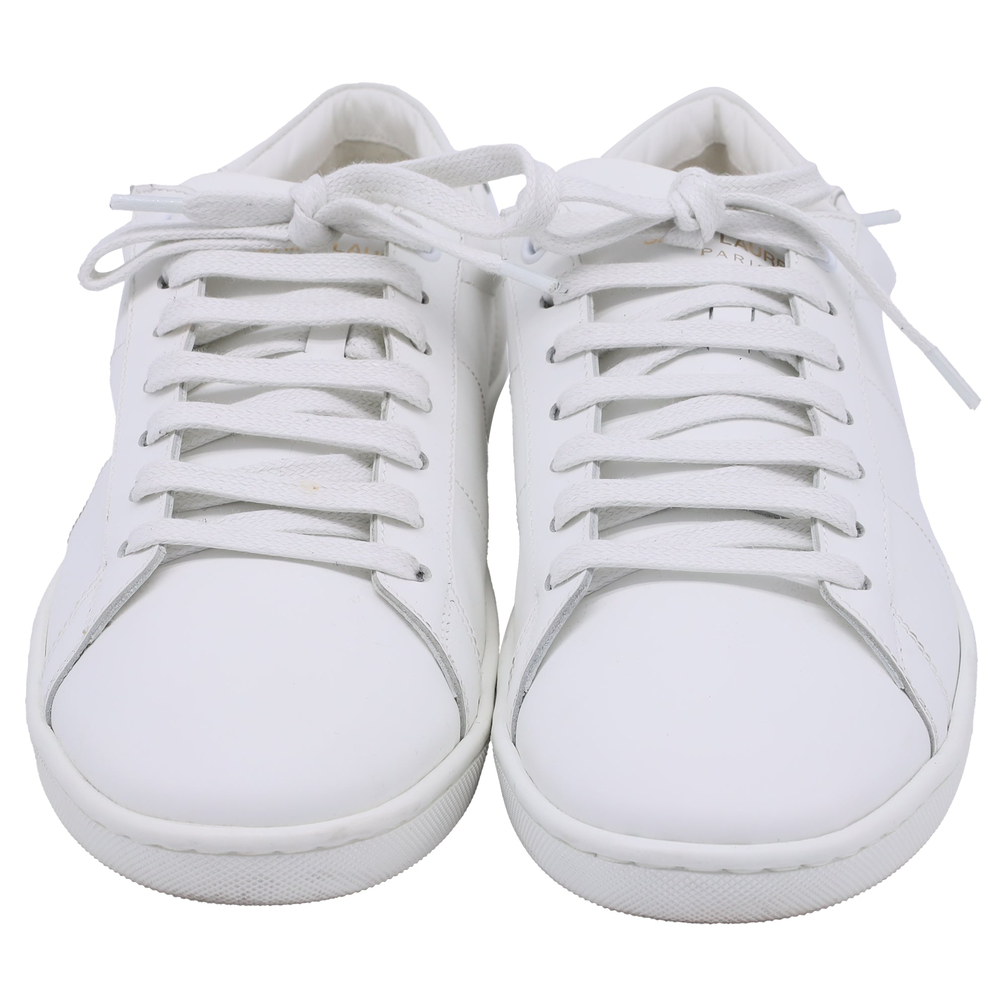 Men's Saint Laurent SL/01 Low-Top Sneakers in White Calf Leather