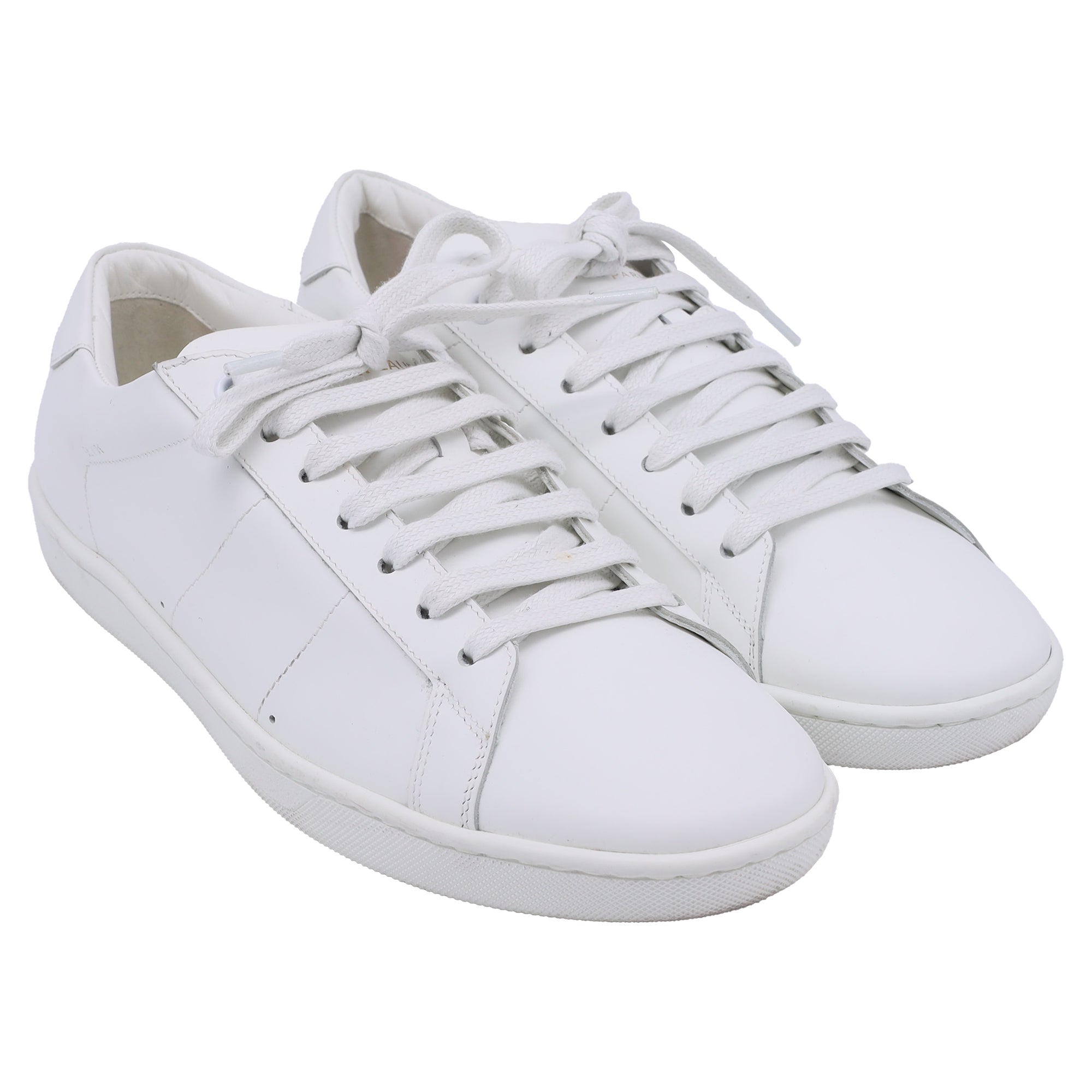 Men's Saint Laurent SL/01 Low-Top Sneakers in White Calf Leather