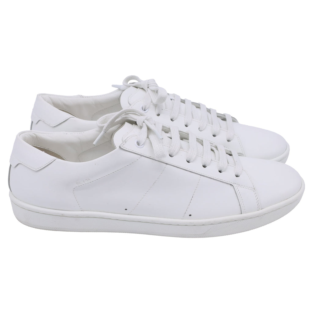 Men's Saint Laurent SL/01 Low-Top Sneakers in White Calf Leather