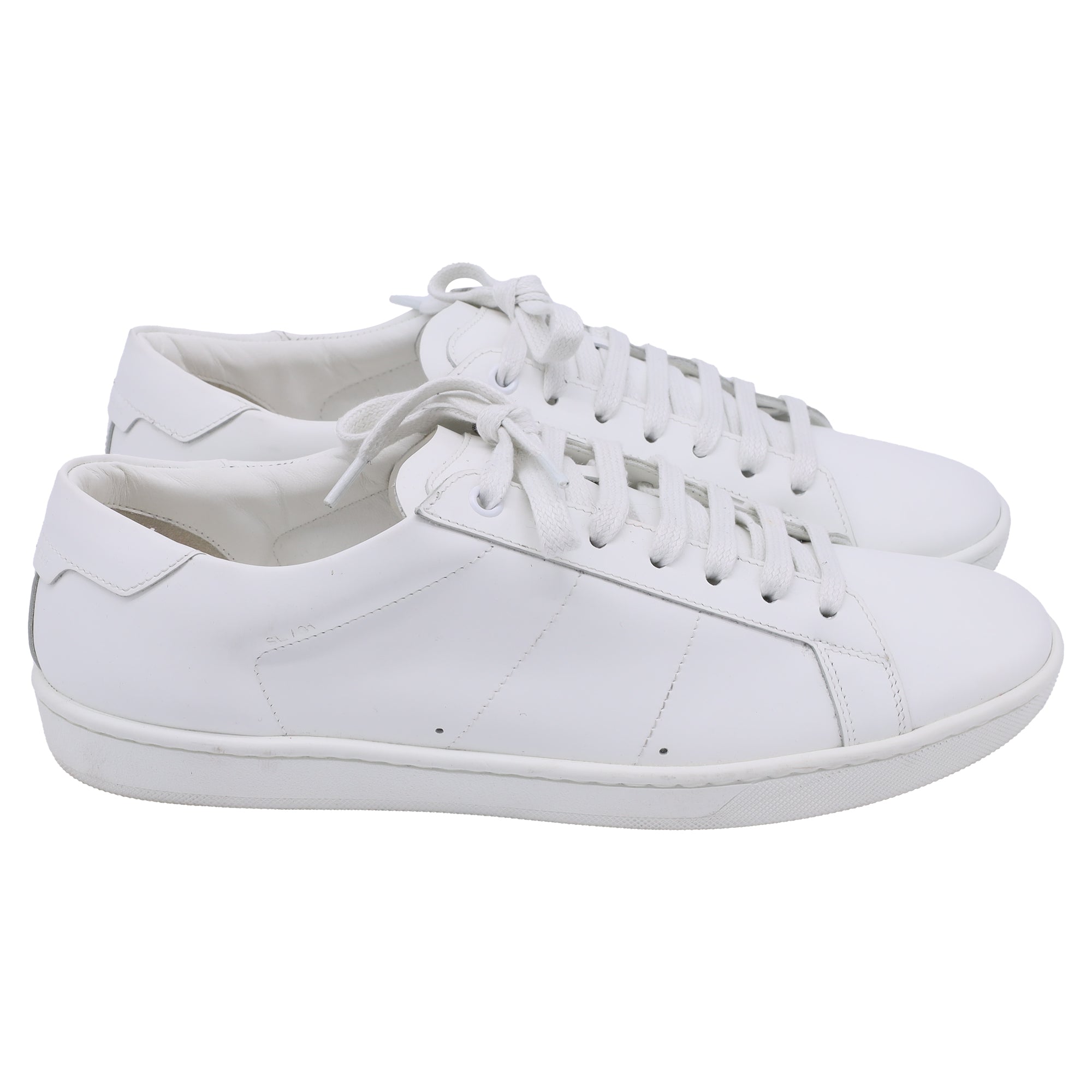 Men's Saint Laurent SL/01 Low-Top Sneakers in White Calf Leather