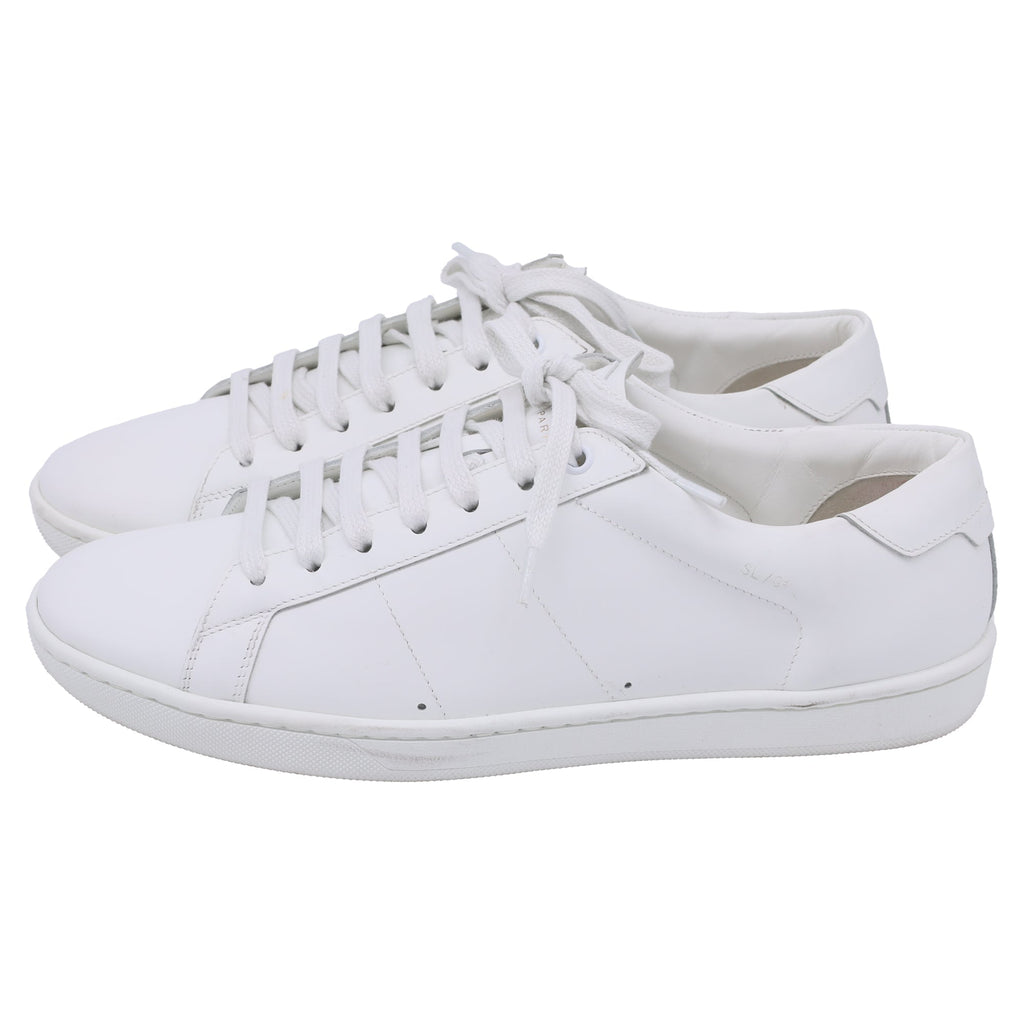 Men's Saint Laurent SL/01 Low-Top Sneakers in White Calf Leather