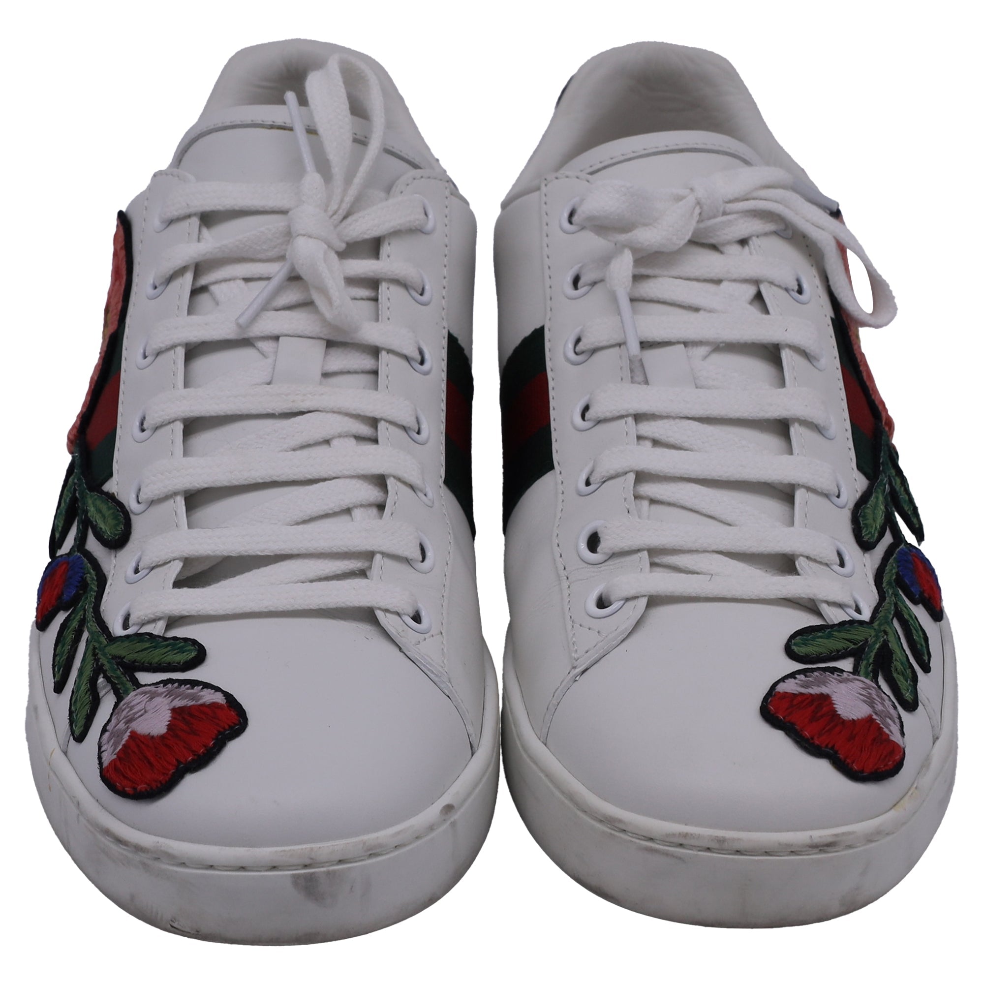 Gucci Ace Floral-Embroidered Sneakers in Multicolor Leather