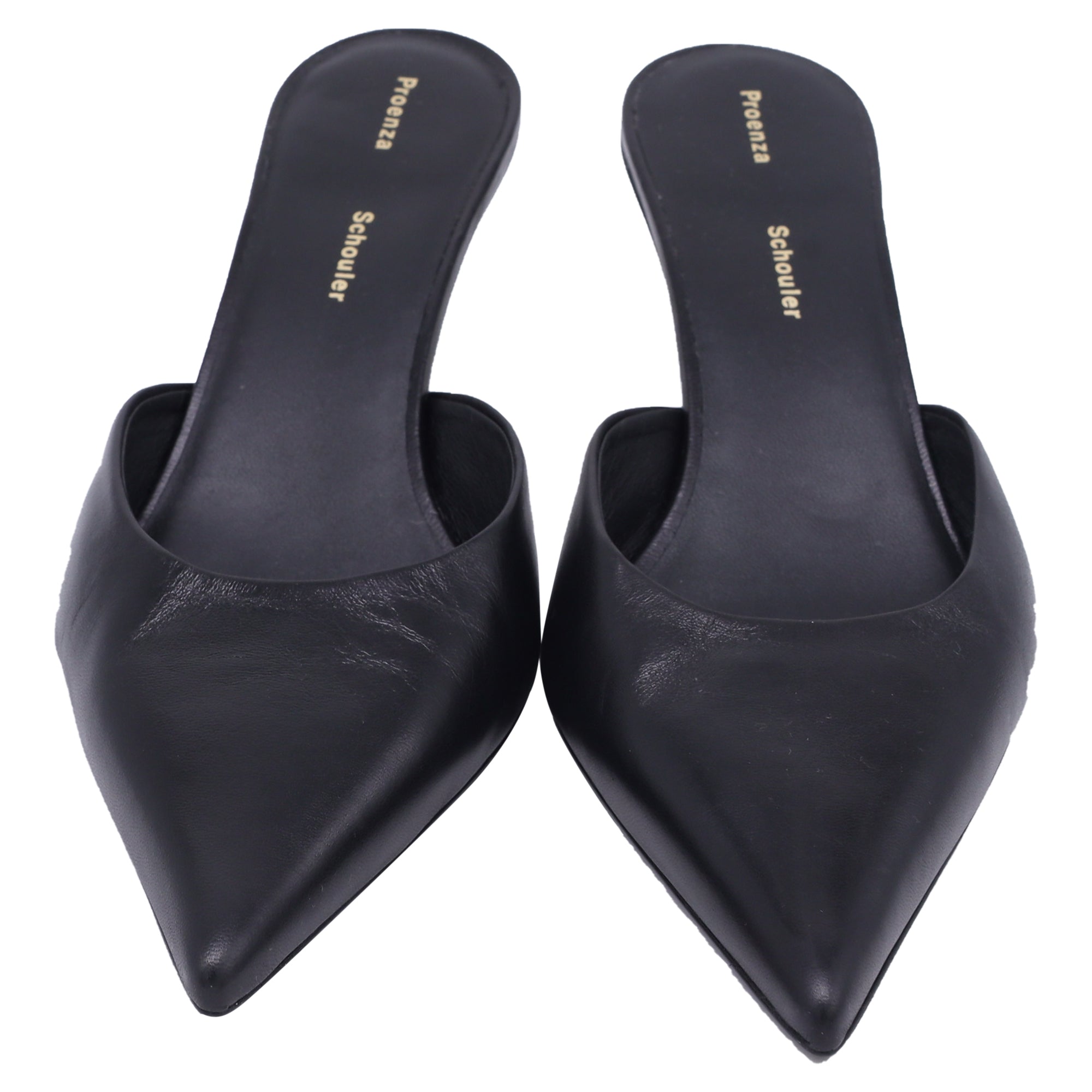 Proenza Schouler Spike Pointed-Toe Mules in Black Cow Leather