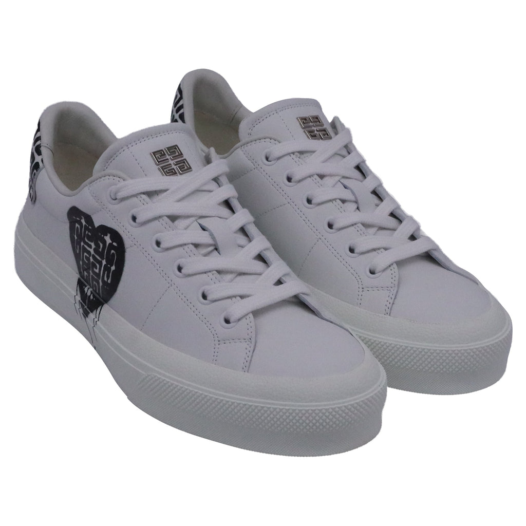 Givenchy x Chito City Heart 4G Tag Effect Sneakers in White Leather