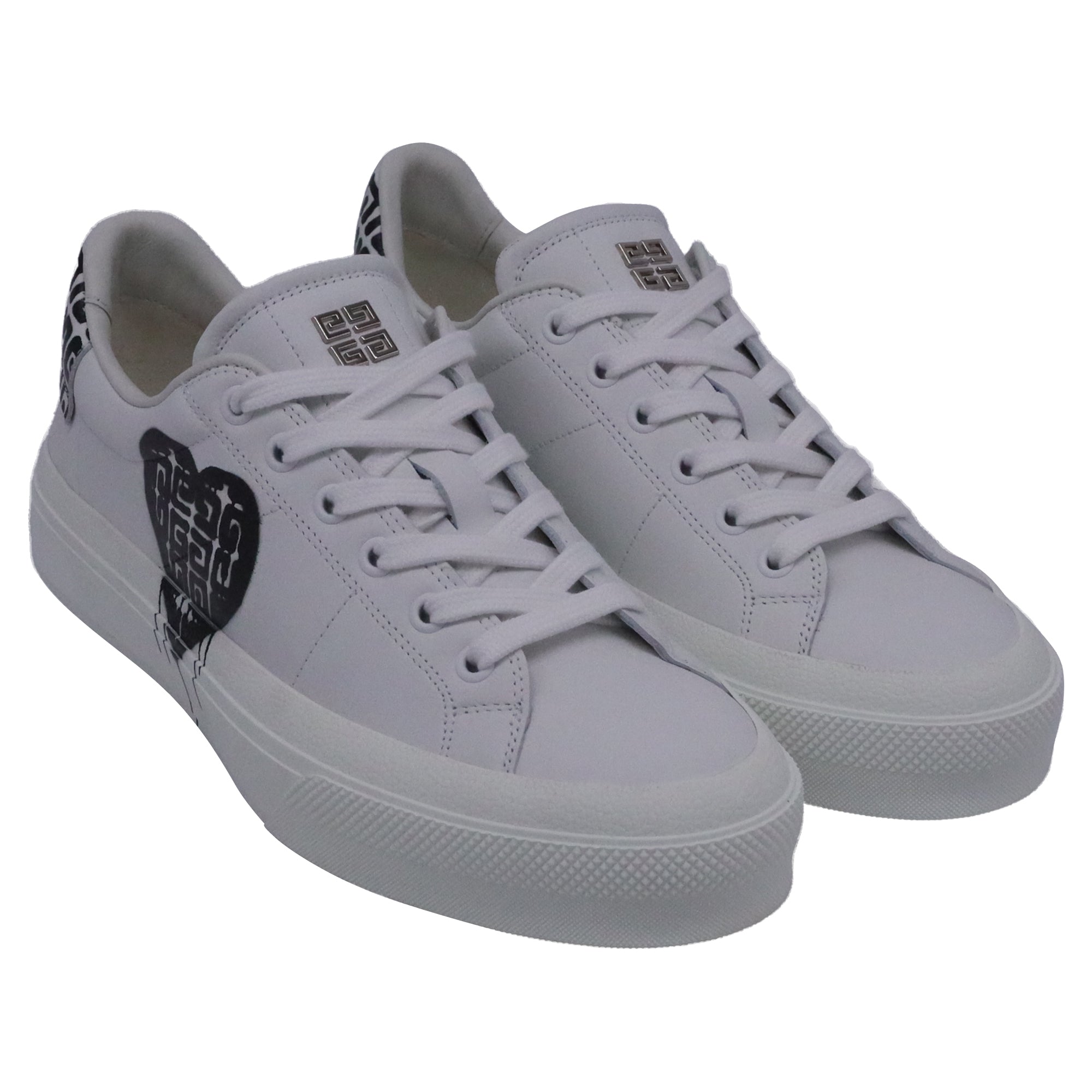 Givenchy x Chito City Heart 4G Tag Effect Sneakers in White Leather