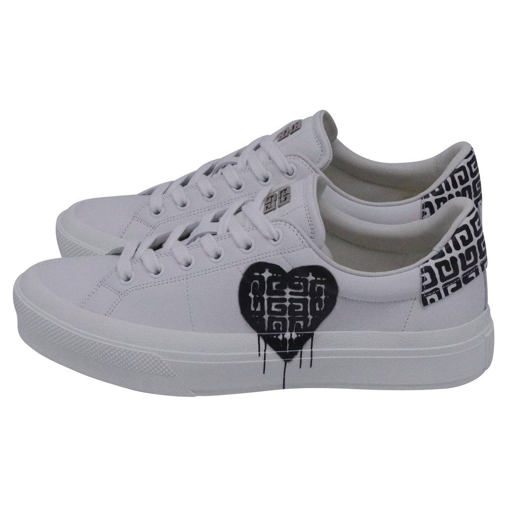 Givenchy x Chito City Heart 4G Tag Effect Sneakers in White Leather