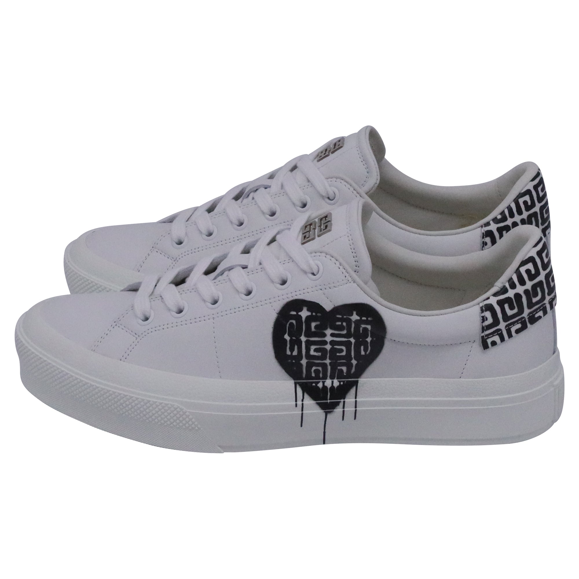Givenchy x Chito City Heart 4G Tag Effect Sneakers in White Leather