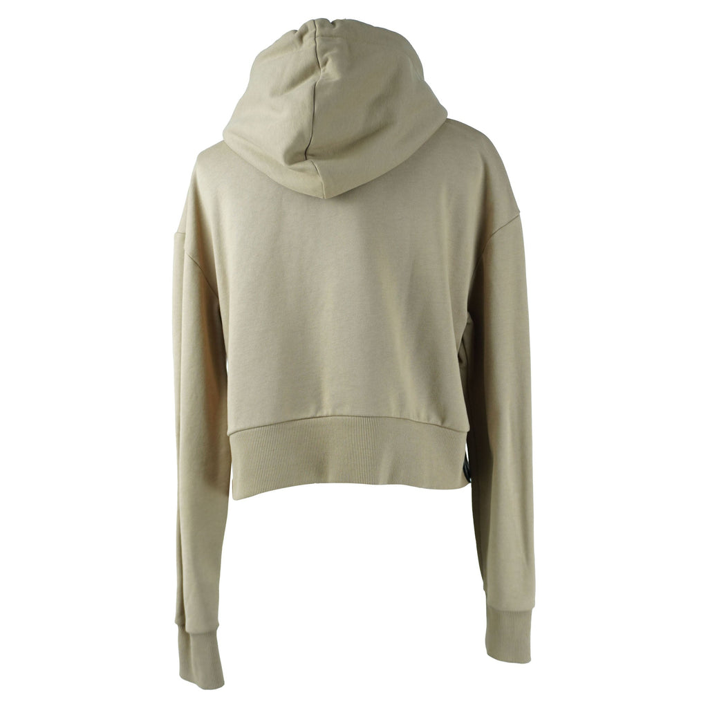 Balmain Beige Crop Hooded Sweatshirt