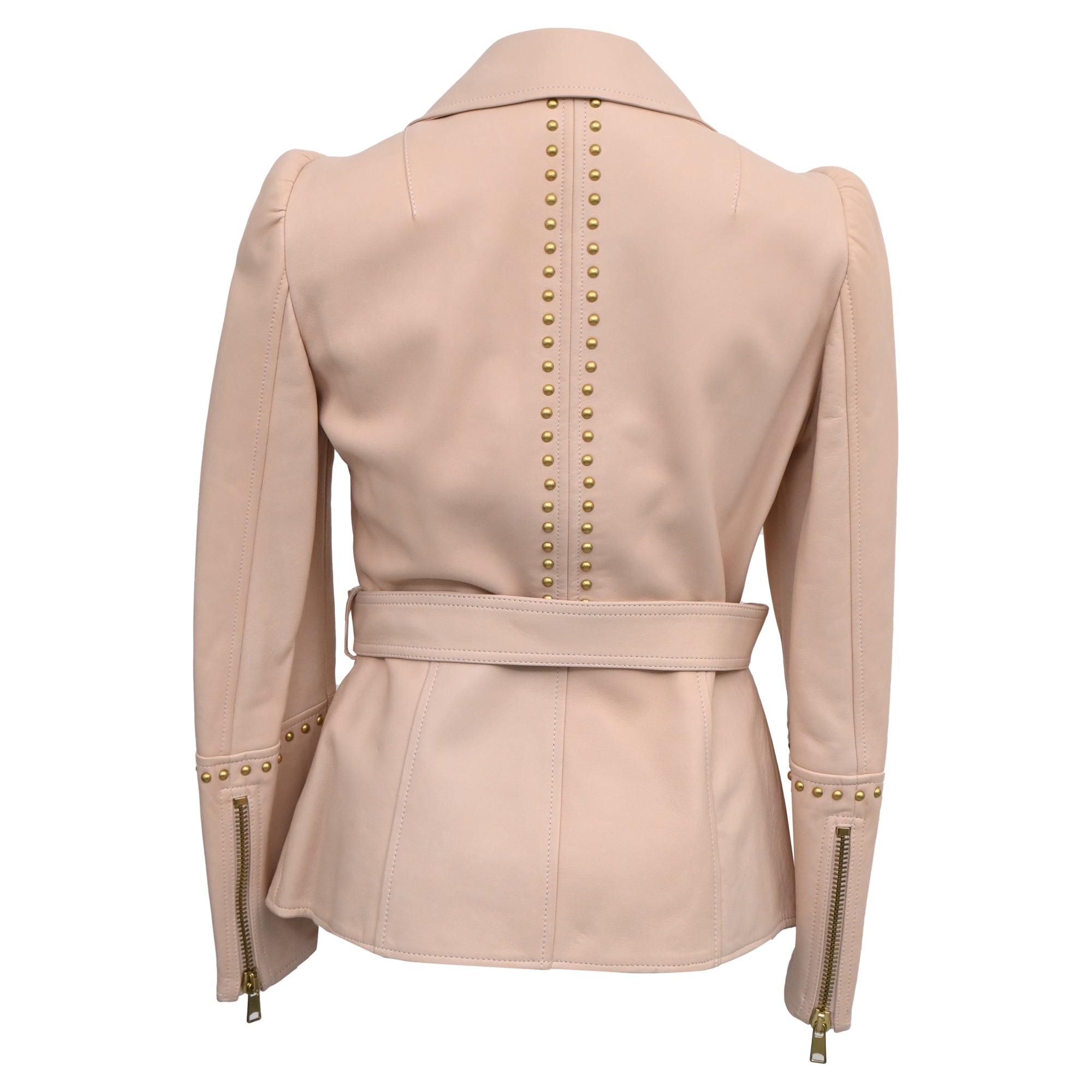 Alexander McQueen Studded Jacket in Nude Leather