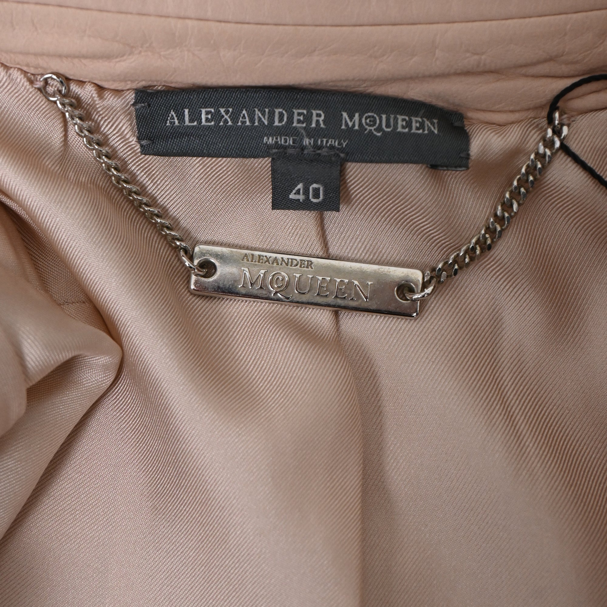 Alexander McQueen Studded Jacket in Nude Leather