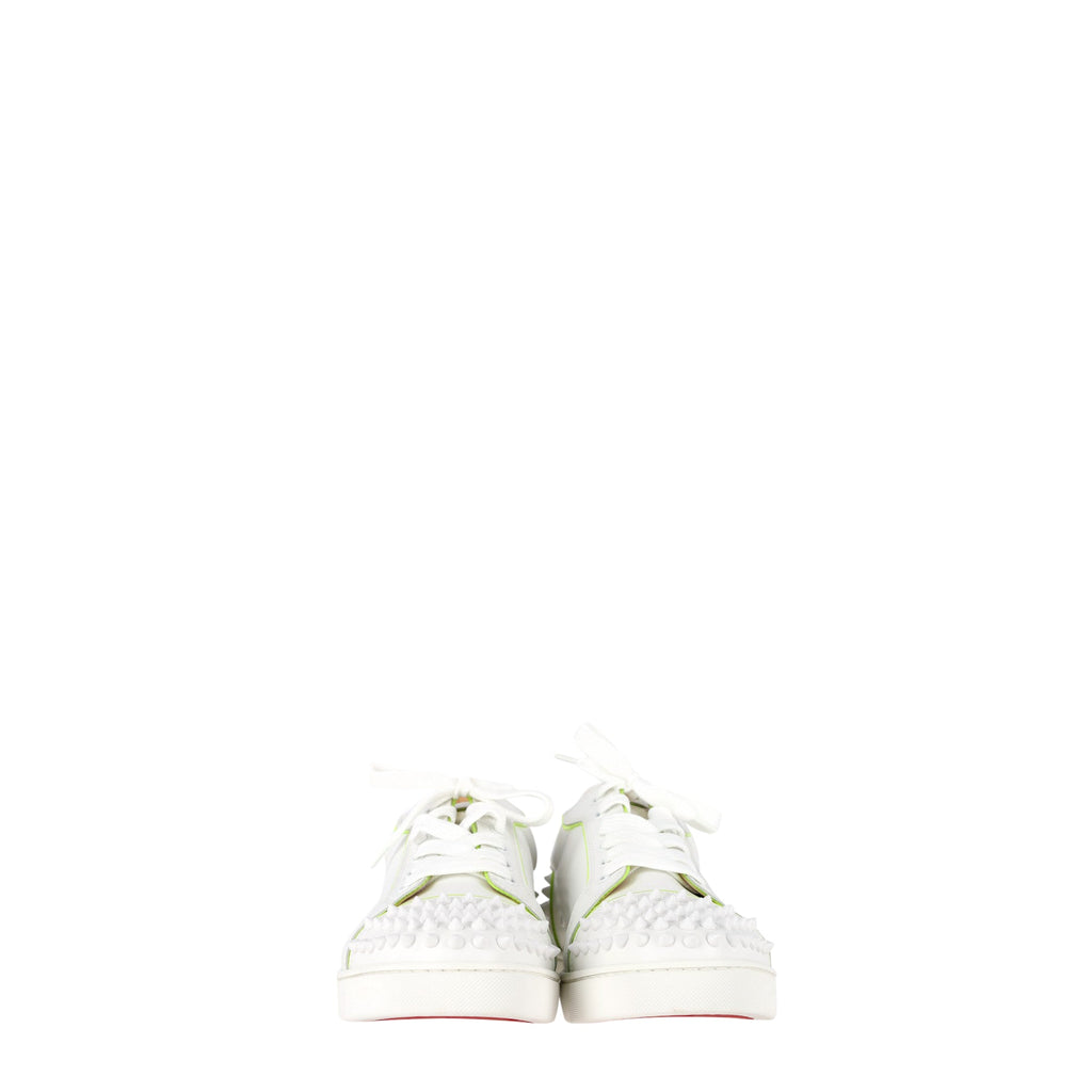Christian Louboutin Vieira Spikes Sneakers in White Leather