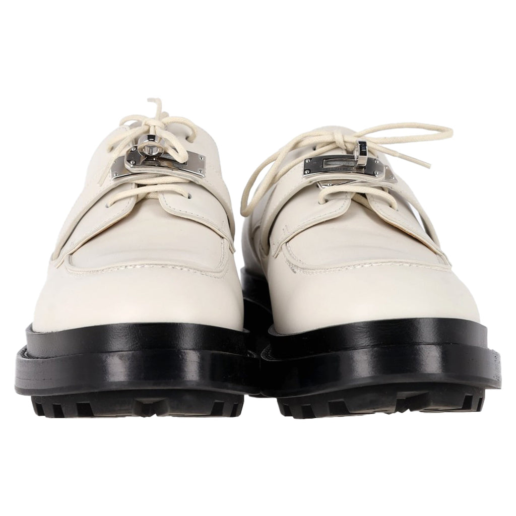 Hermès First Derby Shoes in White Leather