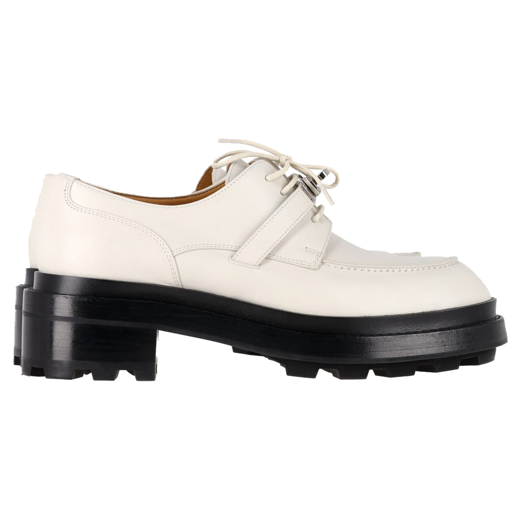 Hermès First Derby Shoes in White Leather