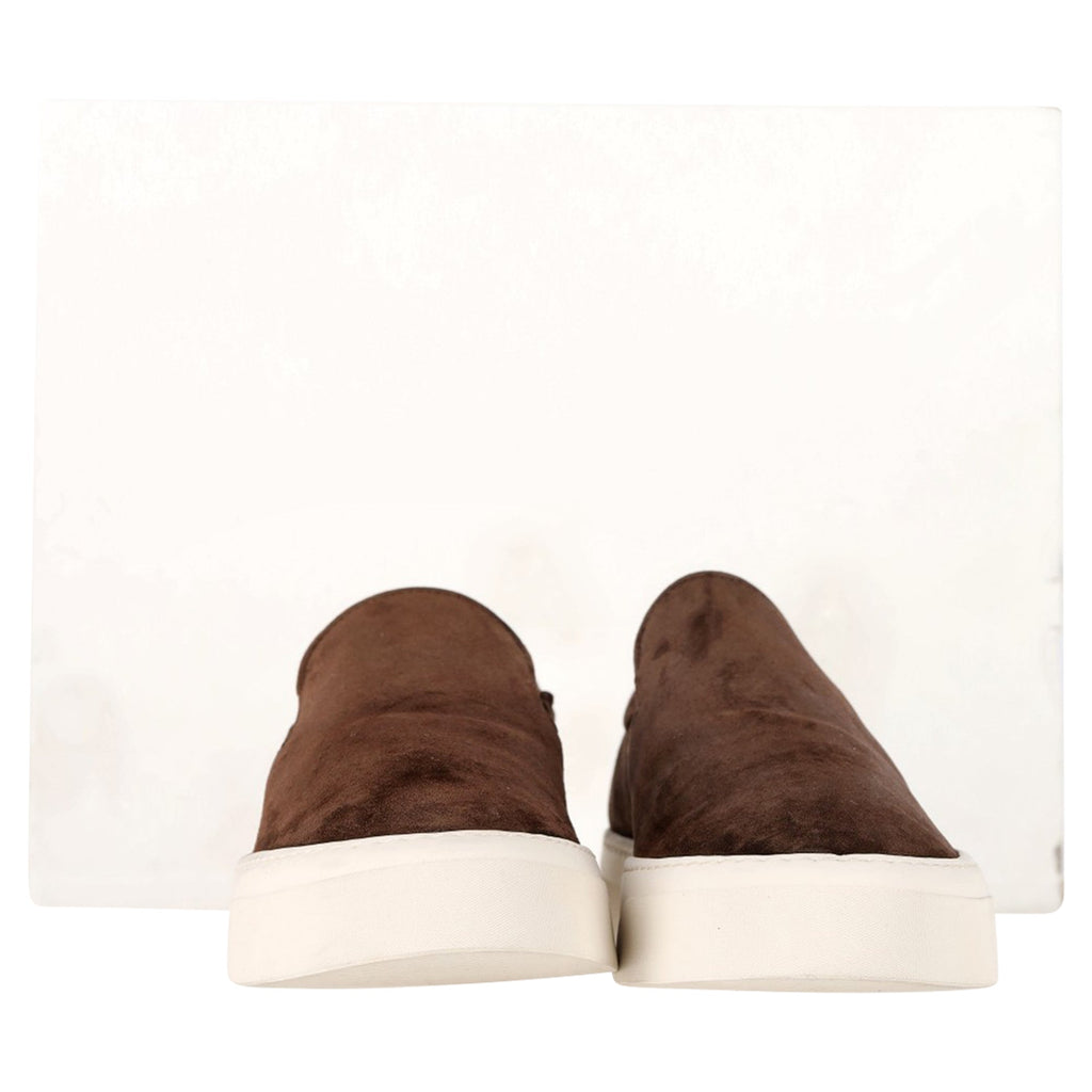 The Row Marie H Slip-on Sneakers In Brown Suede