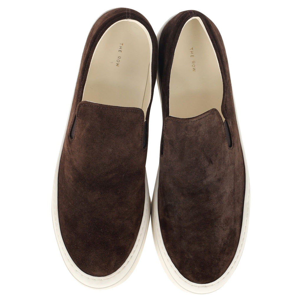 The Row Marie H Slip-on Sneakers In Brown Suede