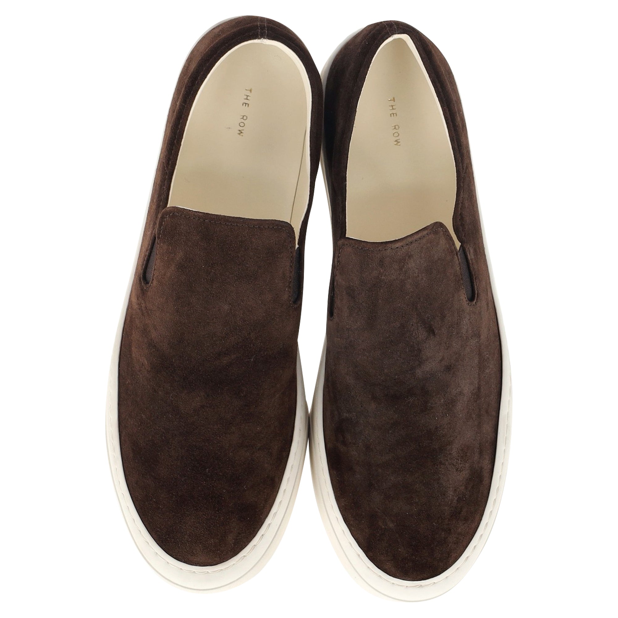 The Row Marie H Slip-on Sneakers In Brown Suede