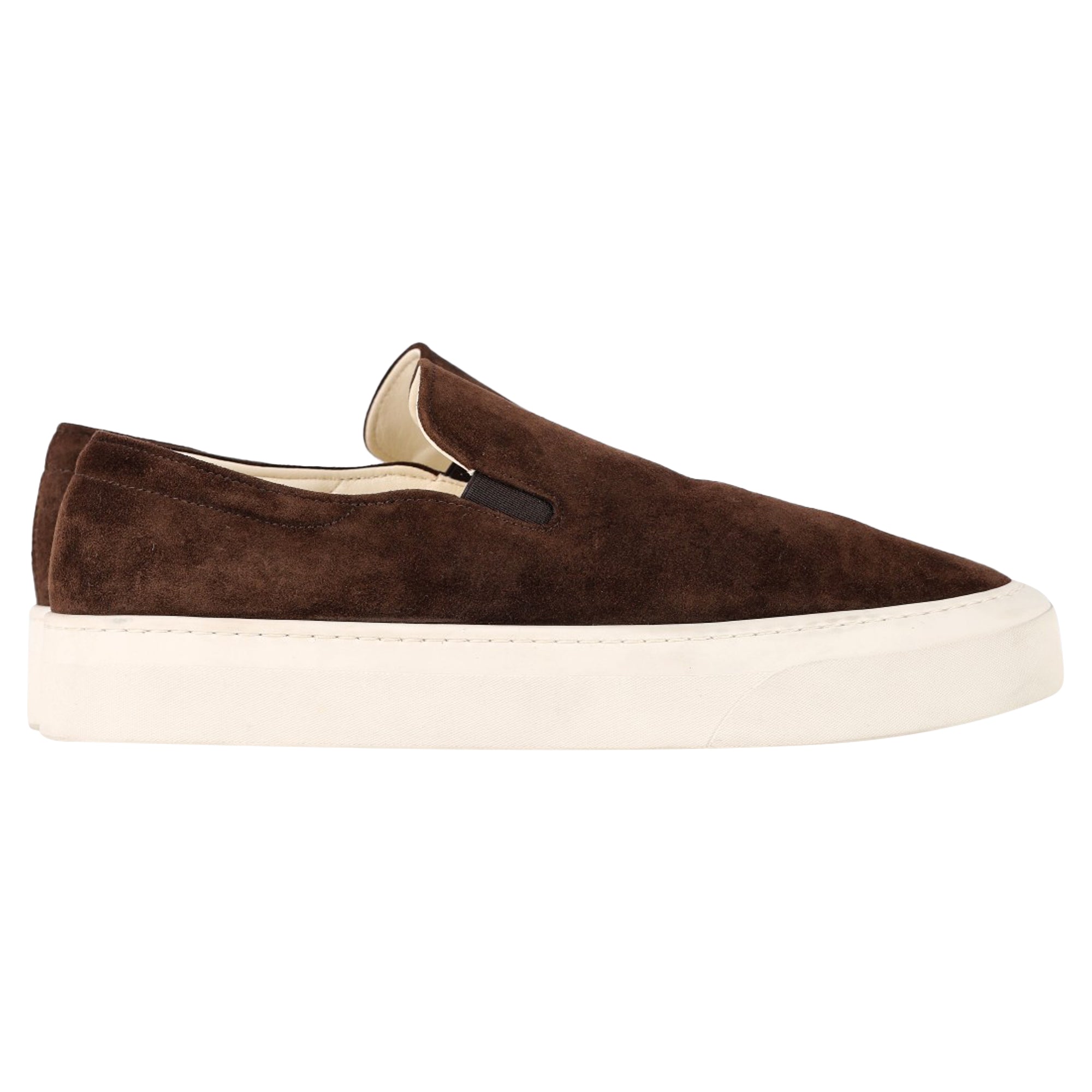 The Row Marie H Slip-on Sneakers In Brown Suede