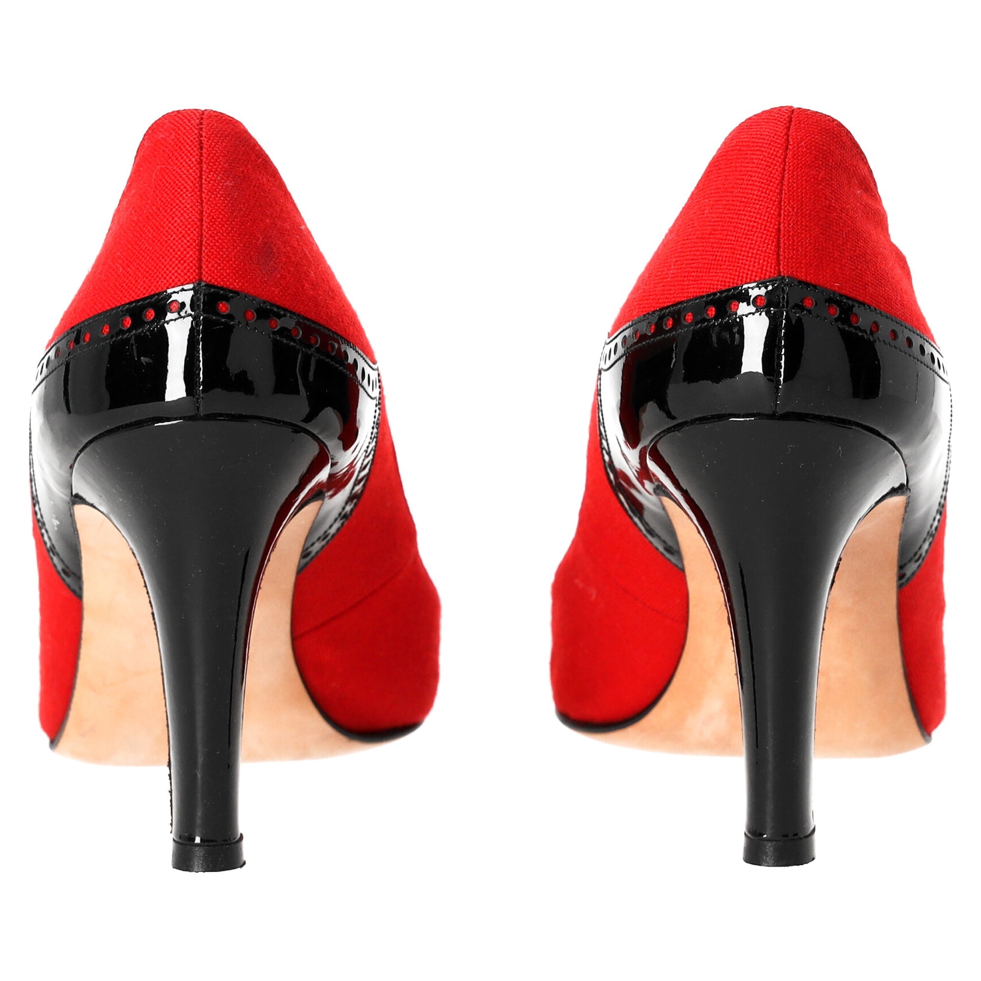 Women's Manolo Blahnik Pointed Toe Pumps in Red Suede