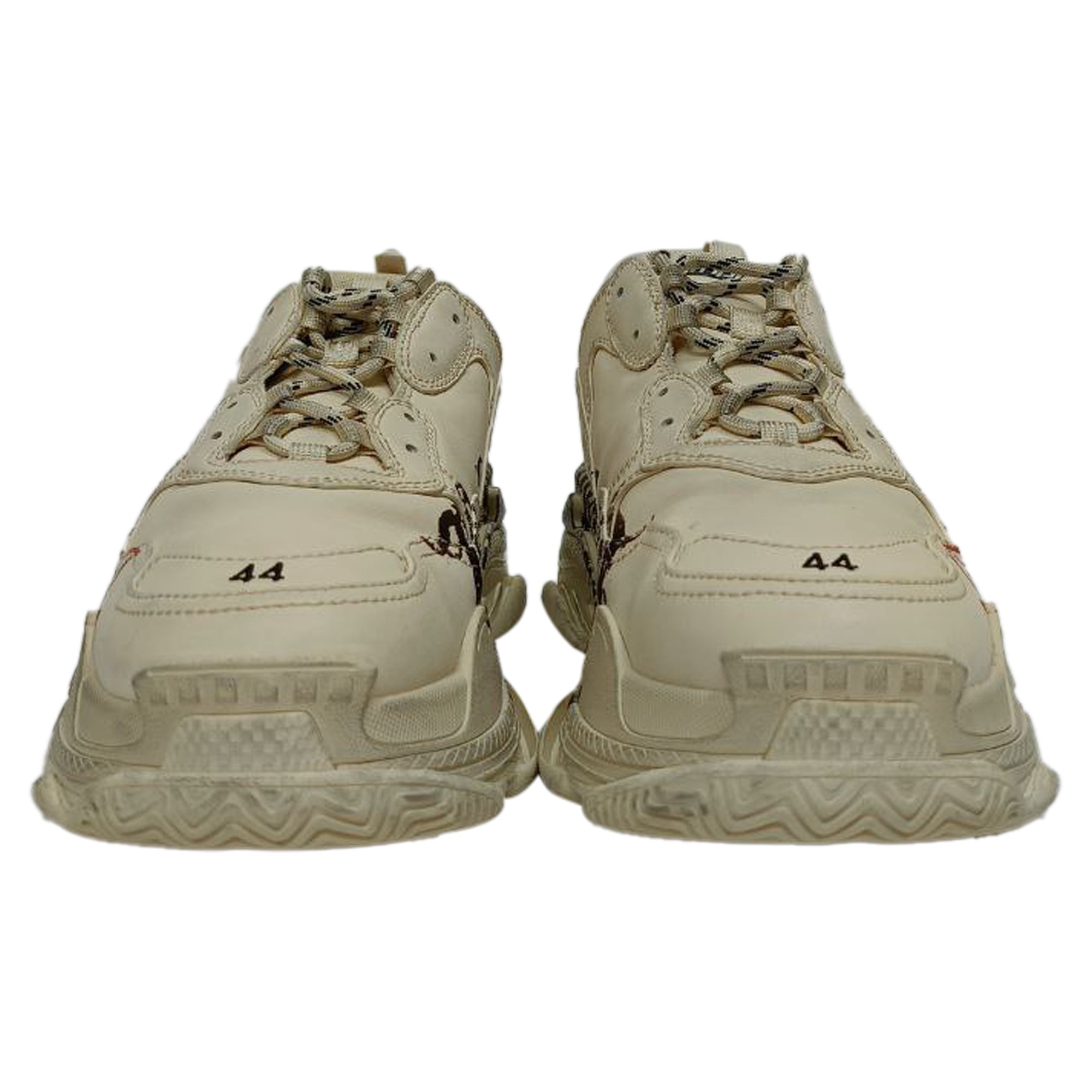Men's Balenciaga Triple S DIY Metal Sneakers in White Polyester