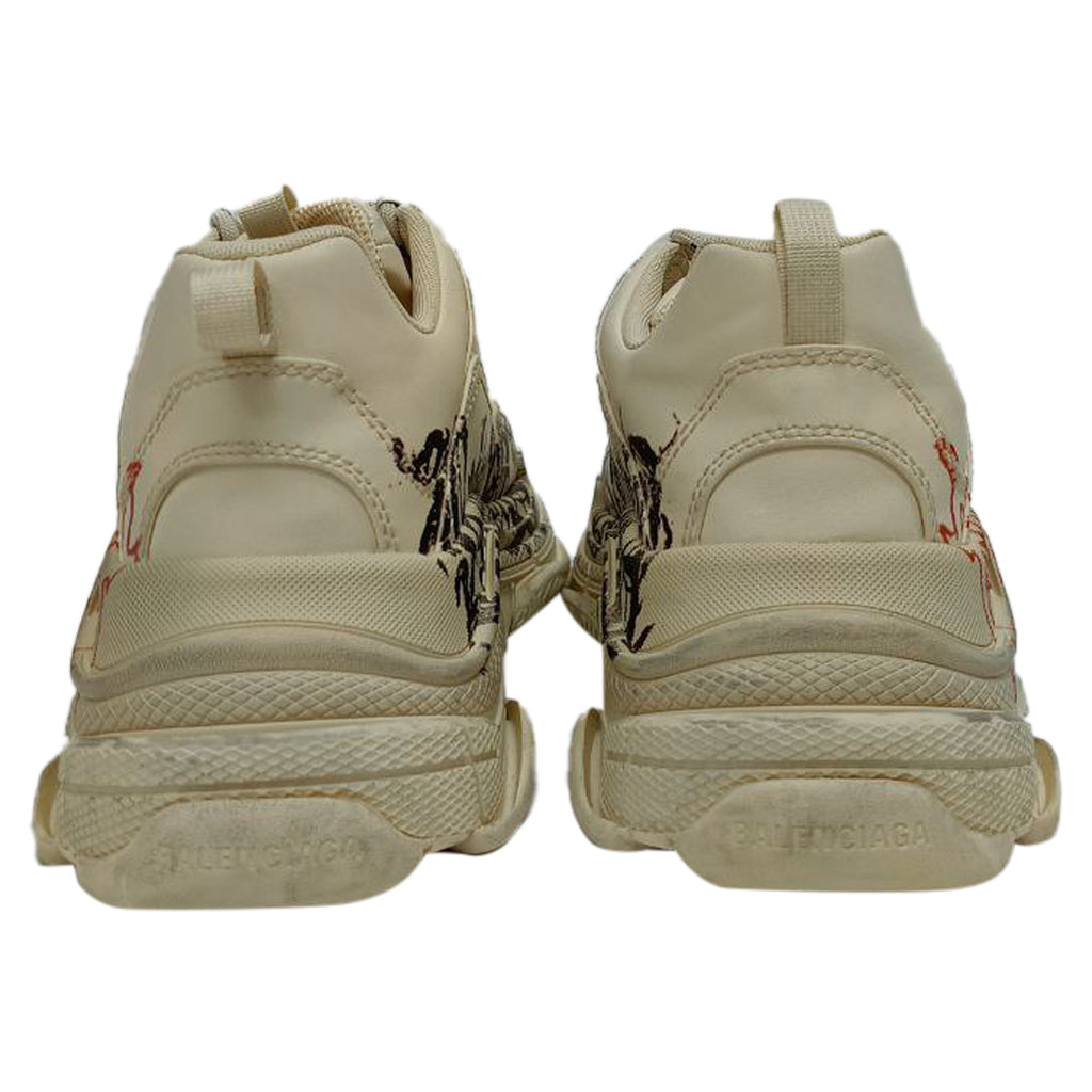 Men's Balenciaga Triple S DIY Metal Sneakers in White Polyester