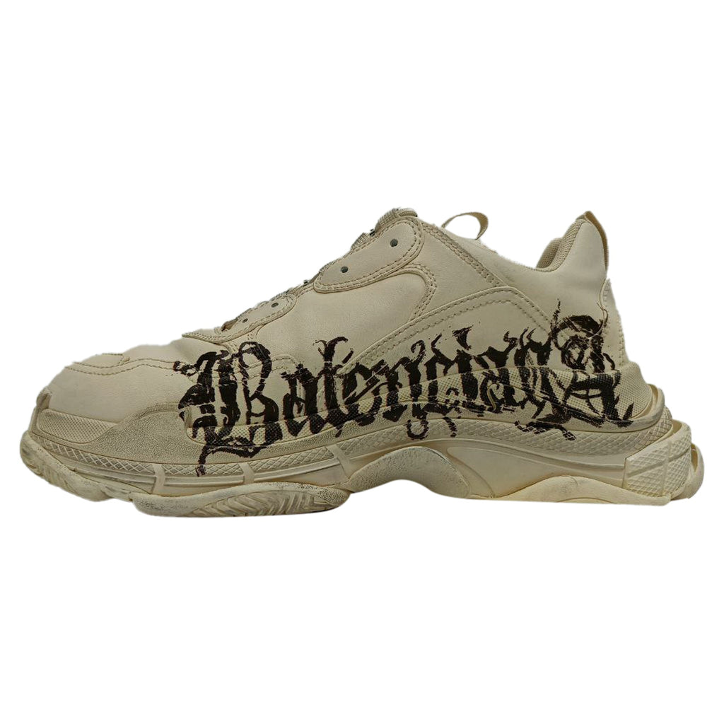 Men's Balenciaga Triple S DIY Metal Sneakers in White Polyester