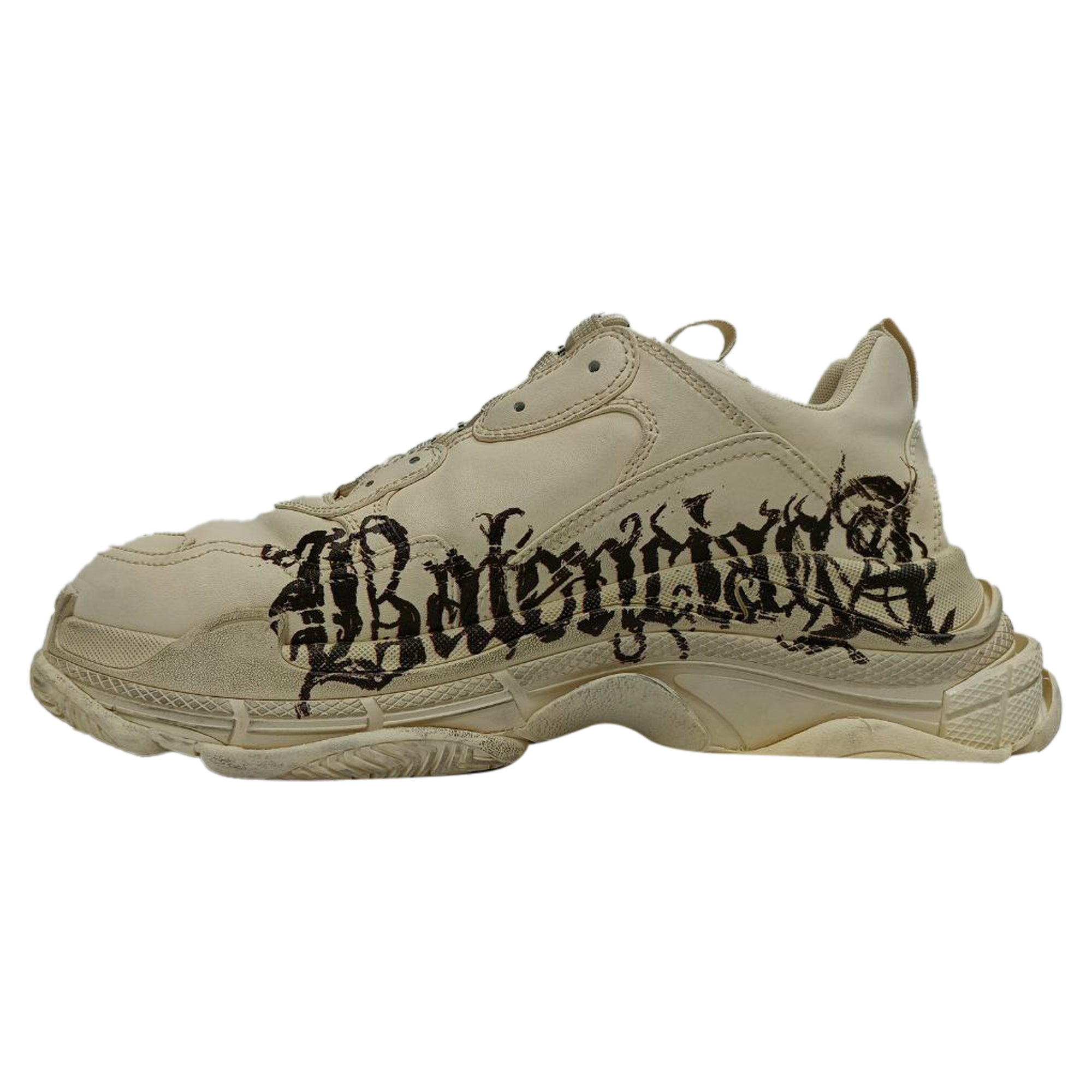 Men's Balenciaga Triple S DIY Metal Sneakers in White Polyester