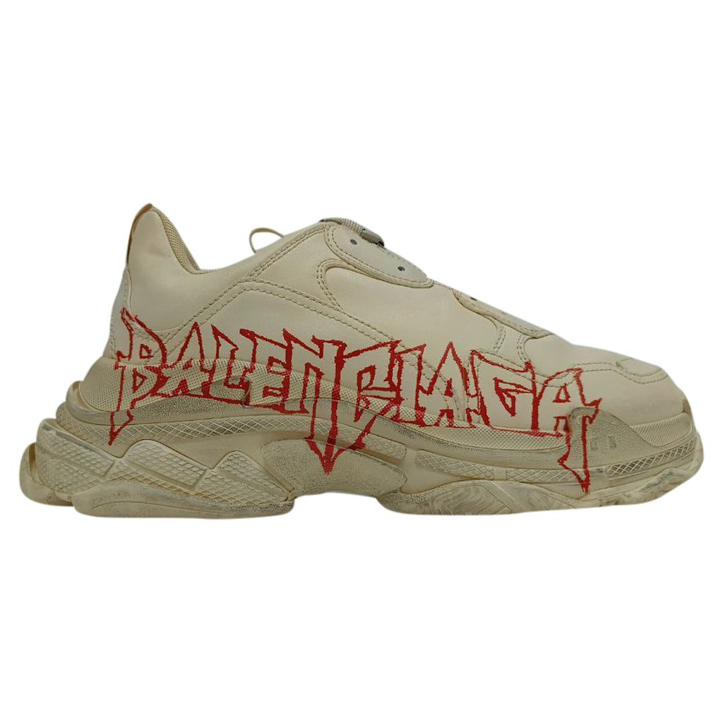 Men's Balenciaga Triple S DIY Metal Sneakers in White Polyester