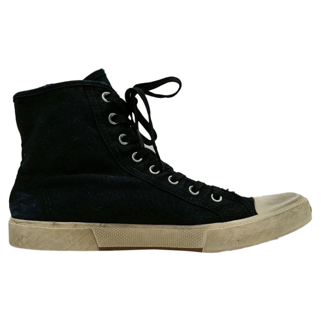 Balenciaga Paris High Top Sneakers in Navy Blue Canvas