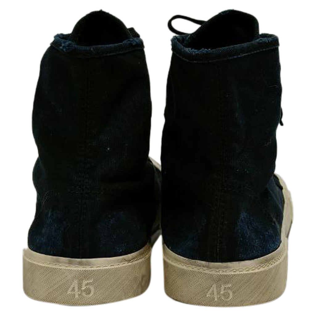 Balenciaga Paris High Top Sneakers in Navy Blue Canvas