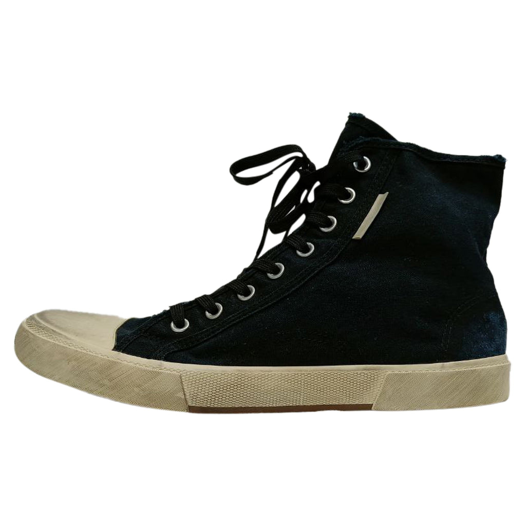Balenciaga Paris High Top Sneakers in Navy Blue Canvas