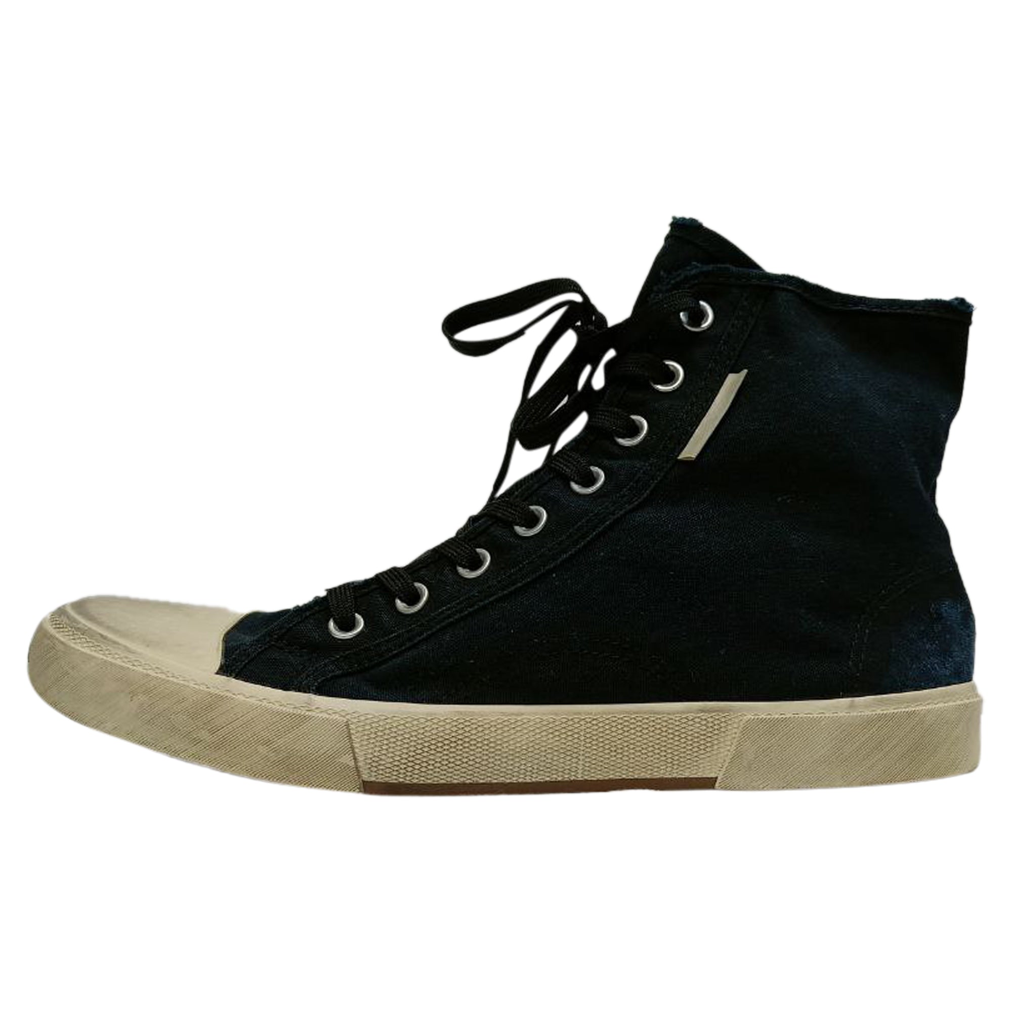 Balenciaga Paris High Top Sneakers in Navy Blue Canvas