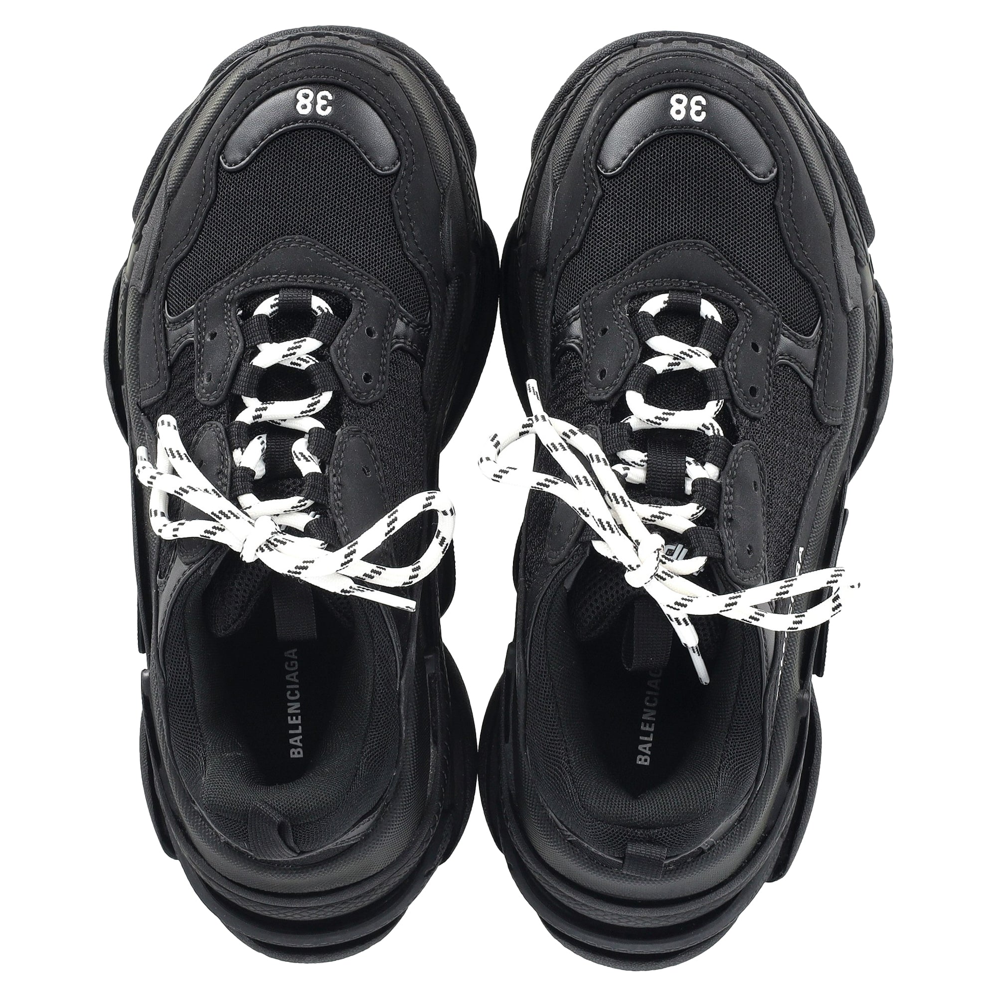 Women's Balenciaga Triple S Sneakers in Black Polyester