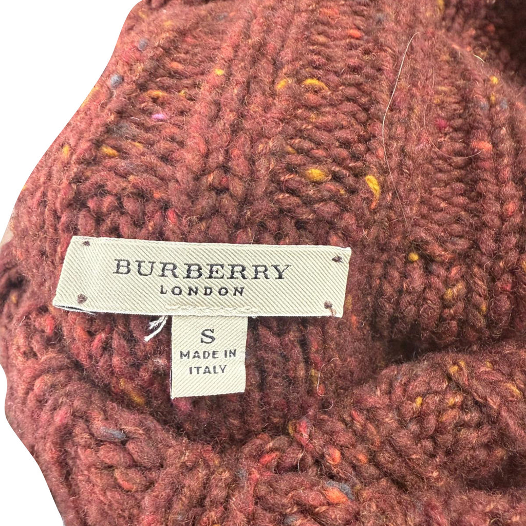 Burberry London Rolled Neck Knitted Sweater in Brown Wool