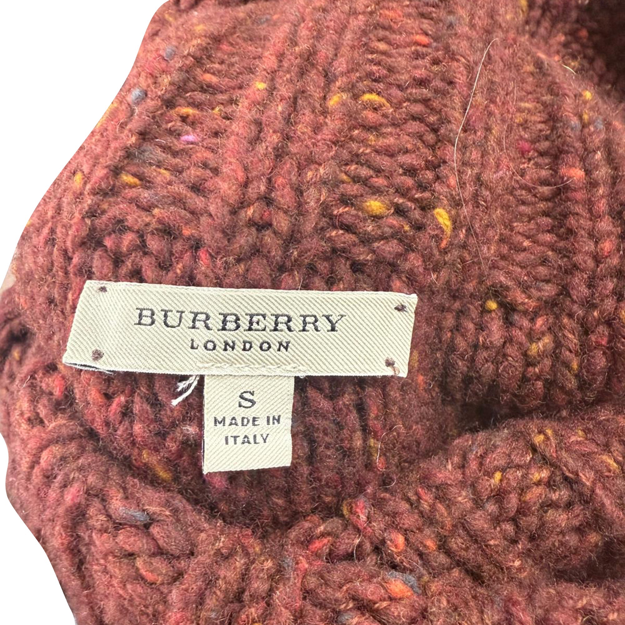 Burberry London Rolled Neck Knitted Sweater in Brown Wool