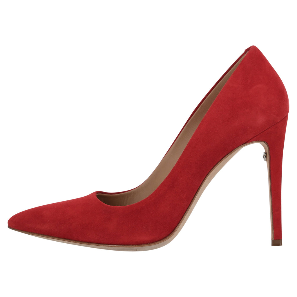 Women's Ferragamo Pointed Toe Pumps in Red Suede
