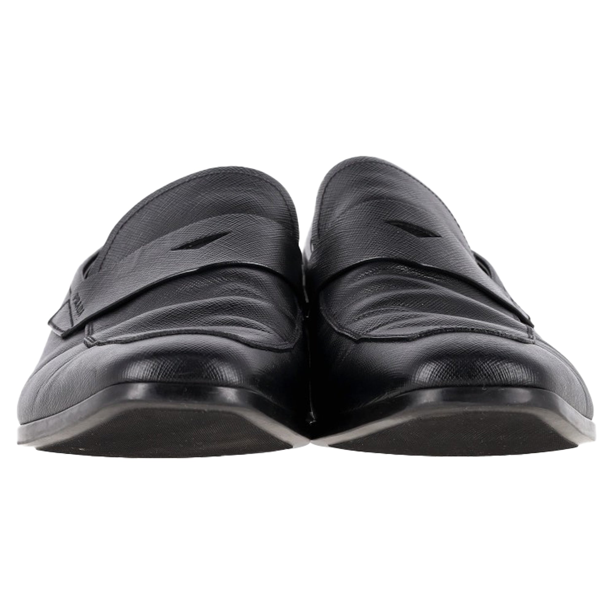 Men's  Prada Penny Loafers in Black Saffiano Leather