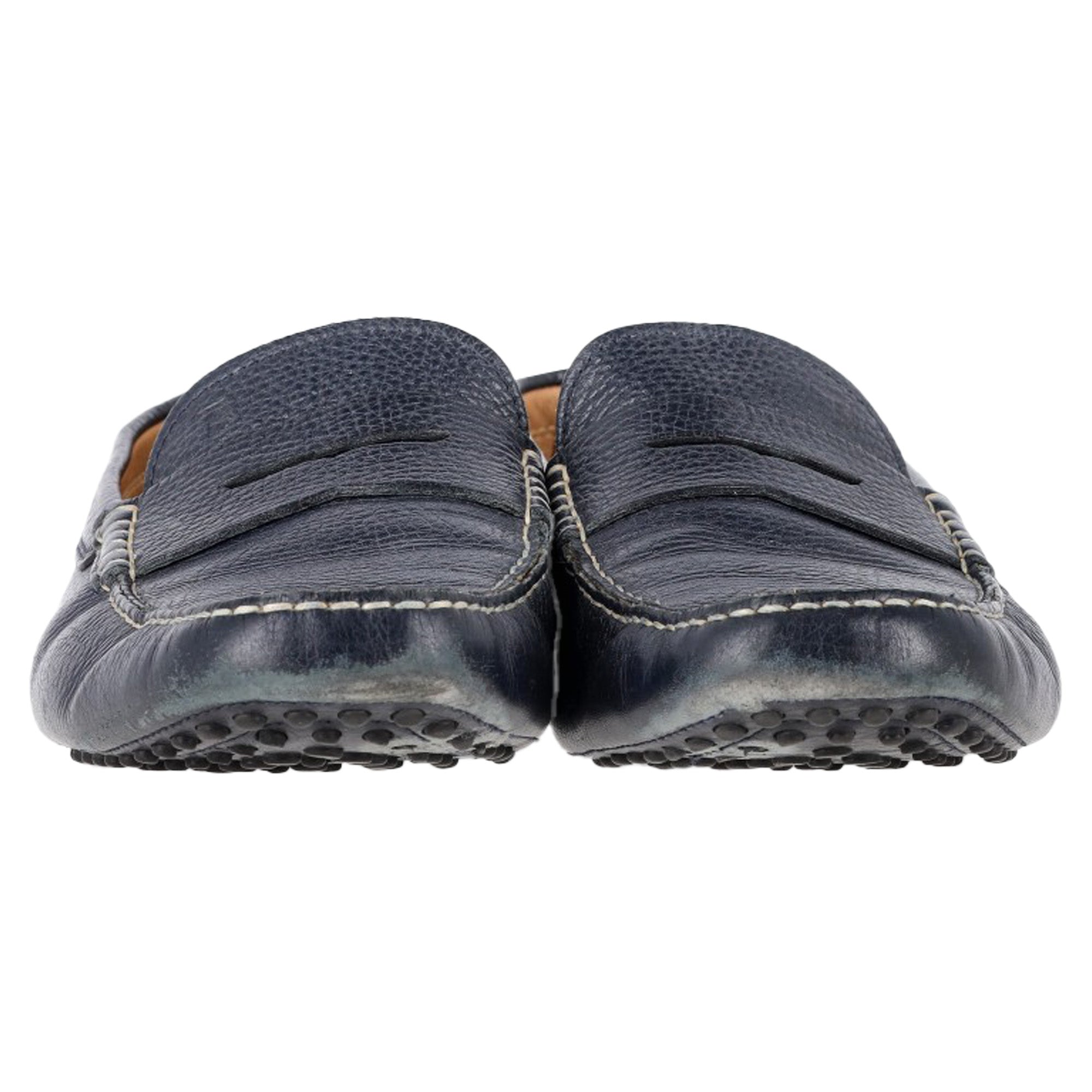 Men's Tod's Penny Driving Shoes in Navy Blue Leather
