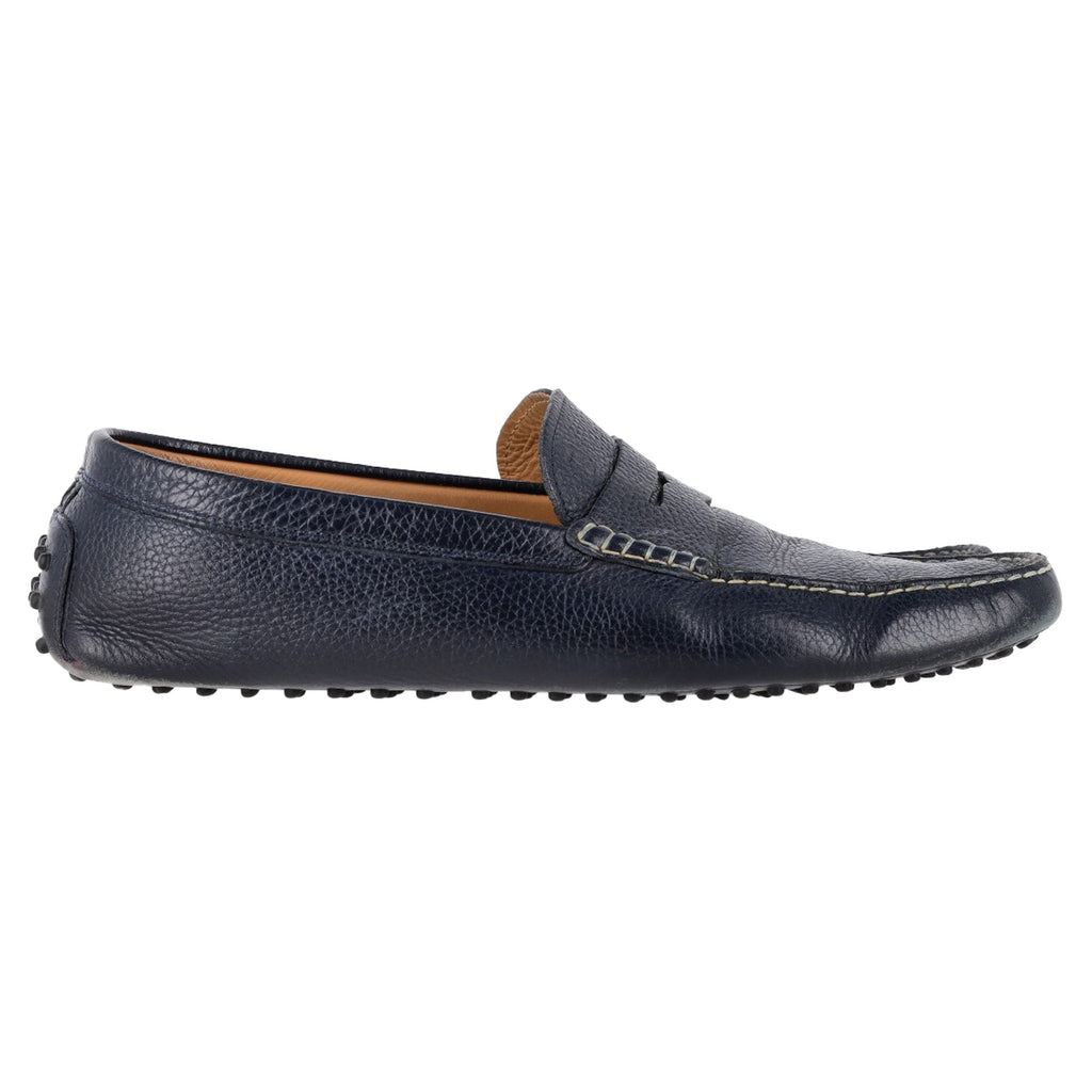 Men's Tod's Penny Driving Shoes in Navy Blue Leather