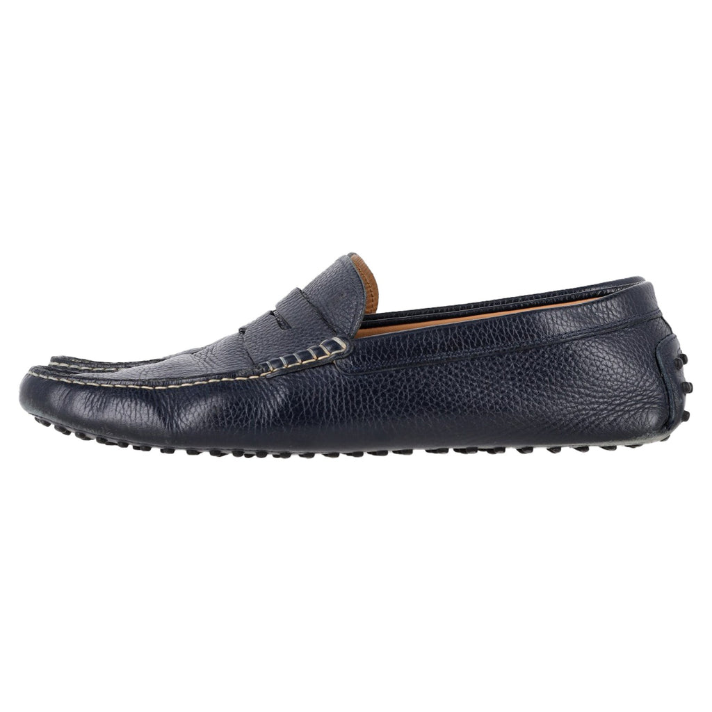 Men's Tod's Penny Driving Shoes in Navy Blue Leather