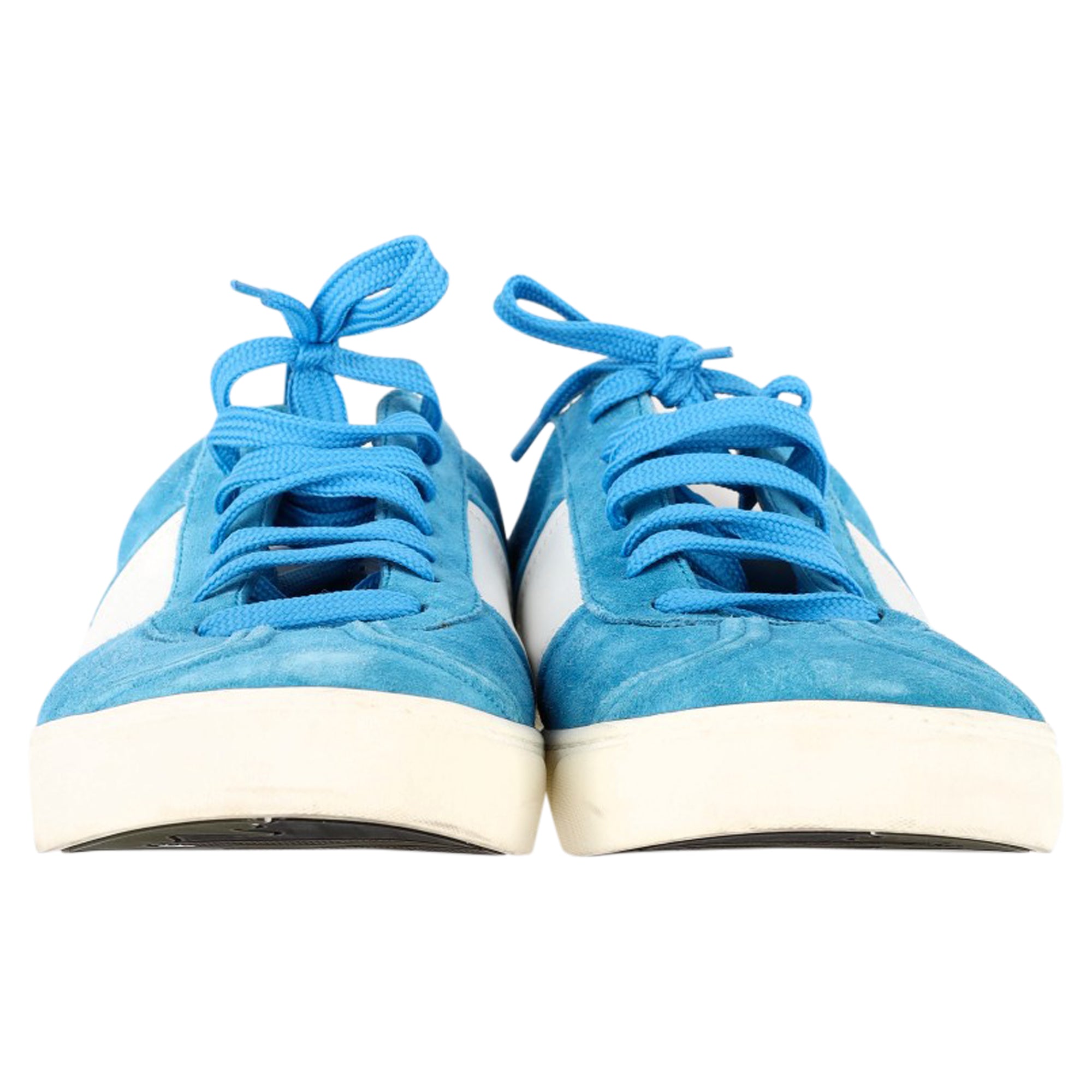 Men's Valentino Garavani Flycrew Panelled Low-Top Sneakers in Blue Suede