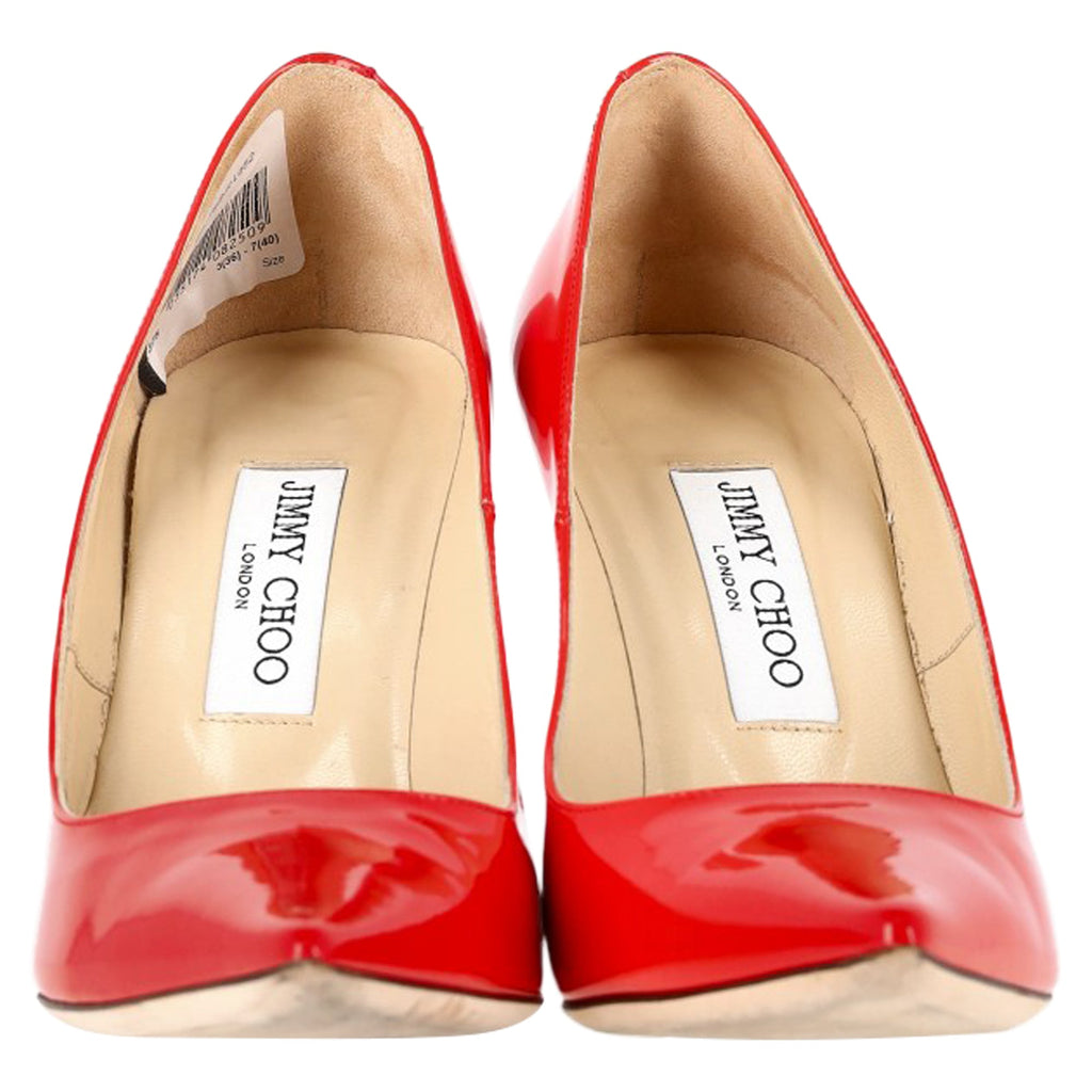 Women's Jimmy Choo Pointed-Toe Pumps in Red Patent Leather