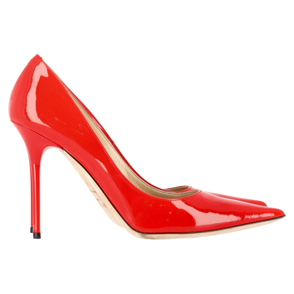 Women's Jimmy Choo Pointed-Toe Pumps in Red Patent Leather