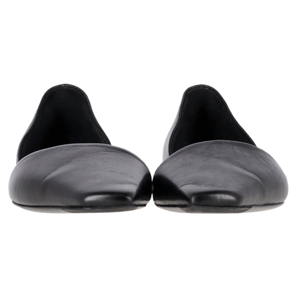 Women's Totême Asymmetric D'Orsay Ballet Flats in Black Calf Leather