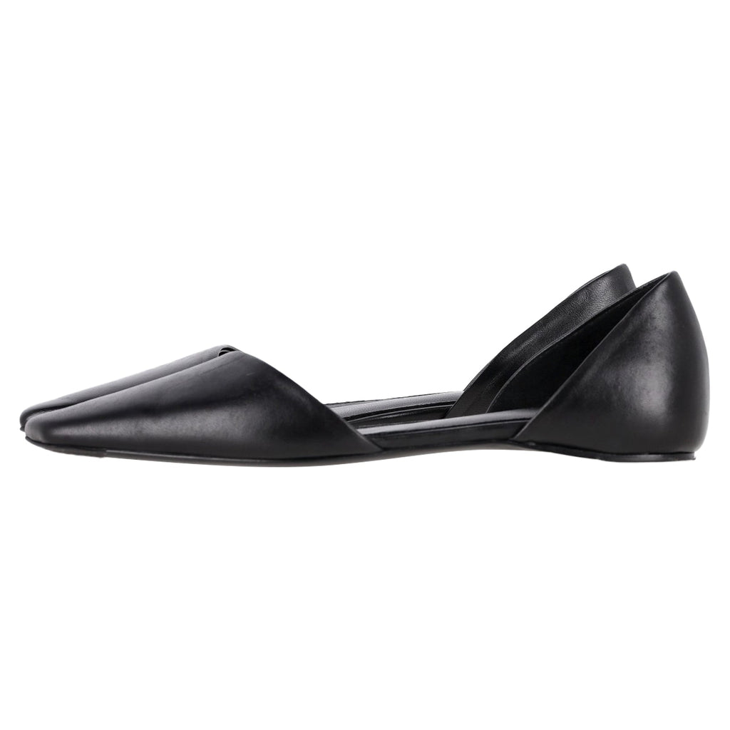 Women's Totême Asymmetric D'Orsay Ballet Flats in Black Calf Leather