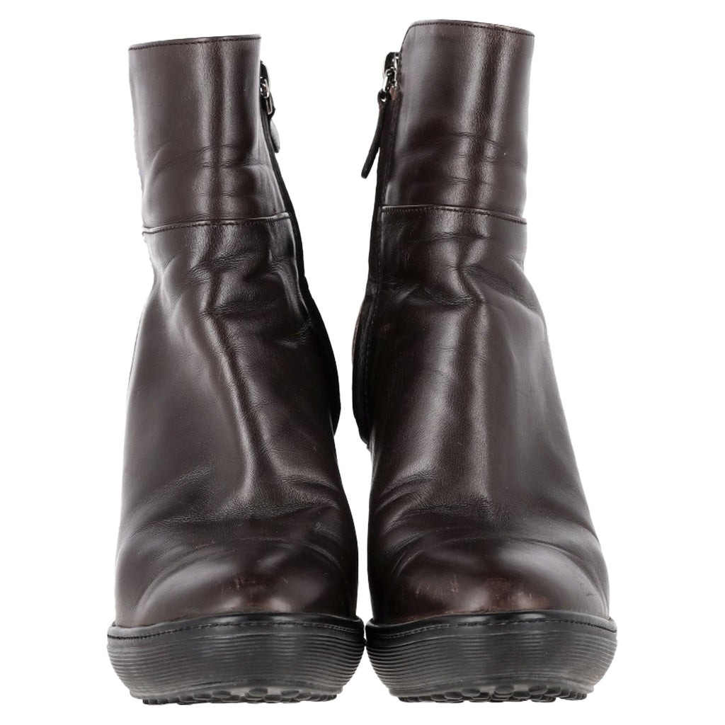 Women's Tod's Platform Ankle Boots in Brown Leather and Suede