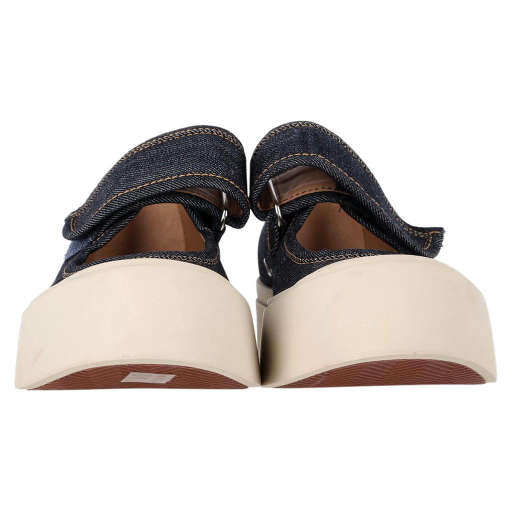 Women's Marni Pablo Mary Jane Sneakers in Blue Cotton Denim