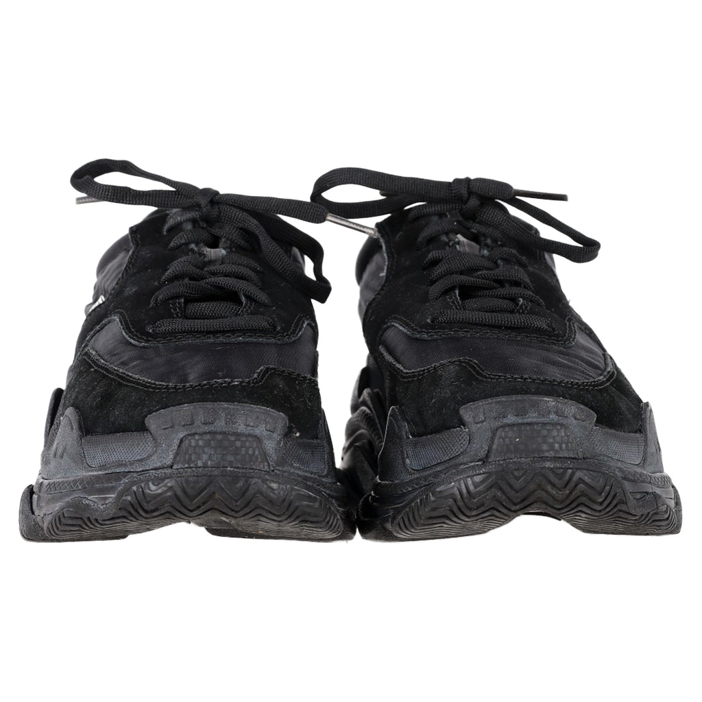 Women's Balenciaga Triple S Sneakers in Black Polyamide and Suede