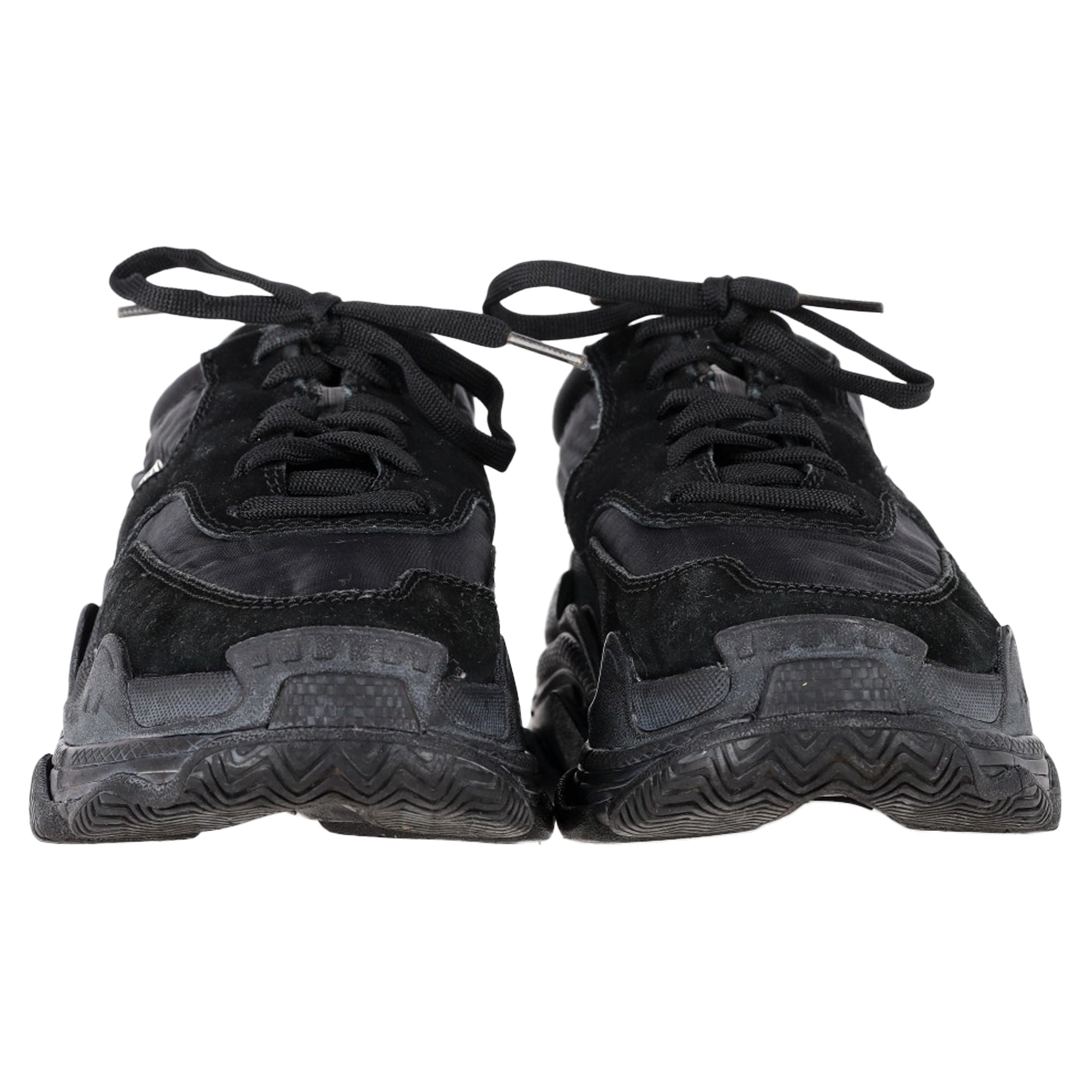 Women's Balenciaga Triple S Sneakers in Black Polyamide and Suede