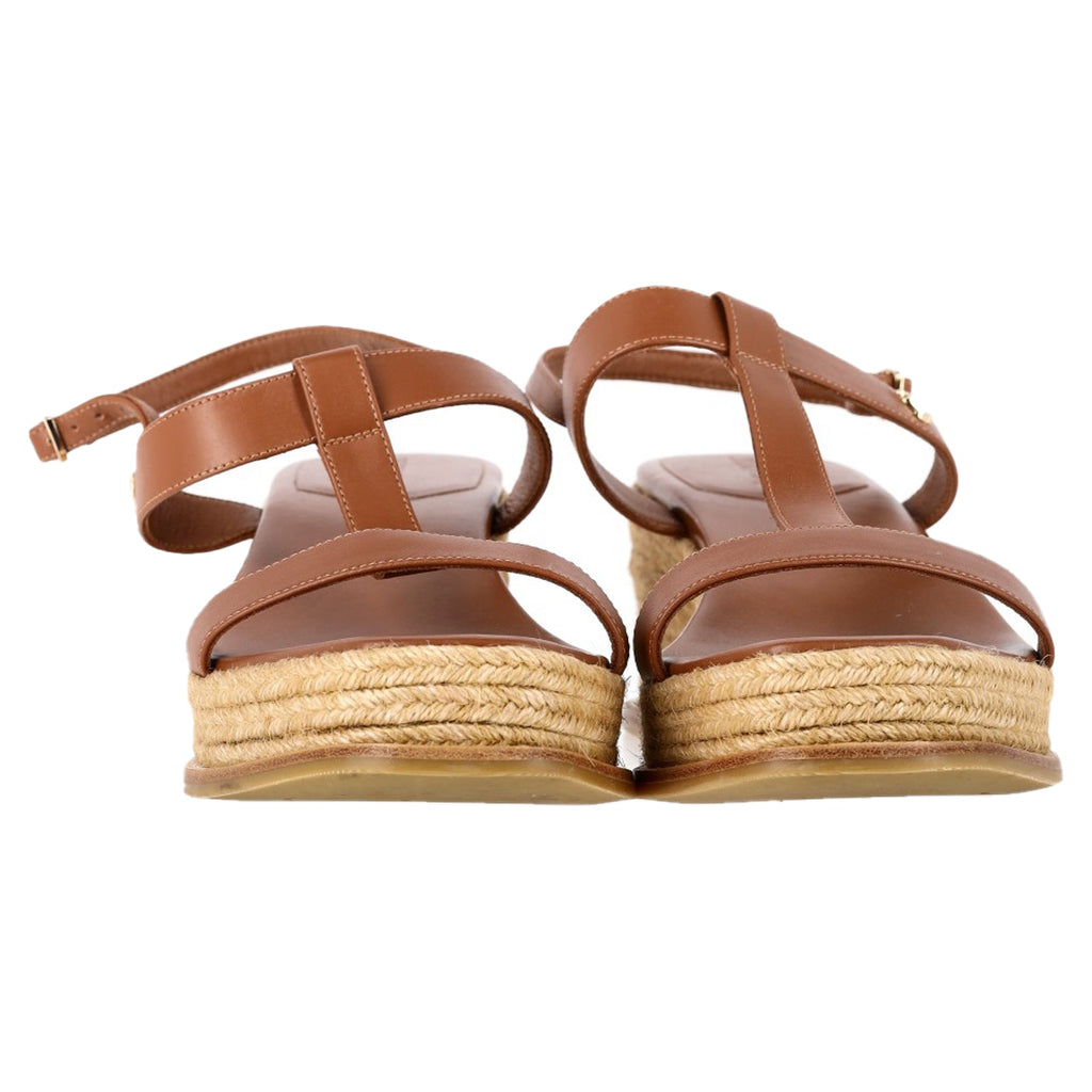 Women's Jimmy Choo Theia 60 Espadrille Wedge Sandals in Brown Calf Leather