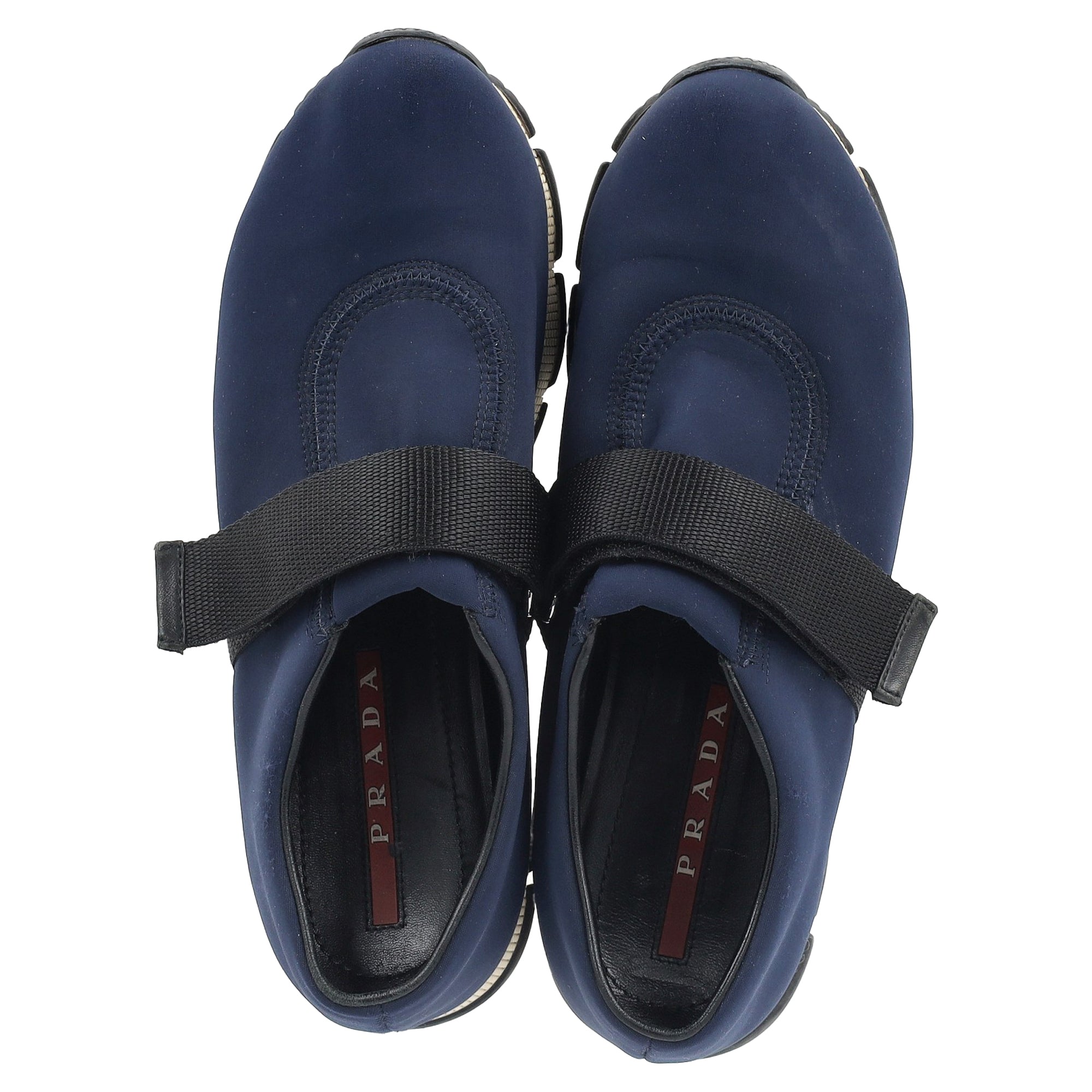 Women's Prada Slip On Sneakers in Navy Blue Nylon